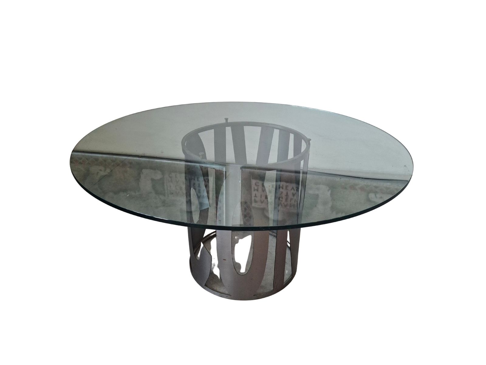 Tavolo Di Design Anni '80: Forza Industriale E Trasparenza photo for sale