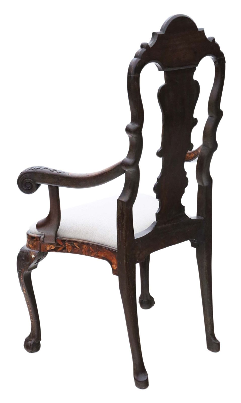 Antique 18th Century Dutch Marquetry Elbow Arm Chair  Fine Quality Carver photo buy