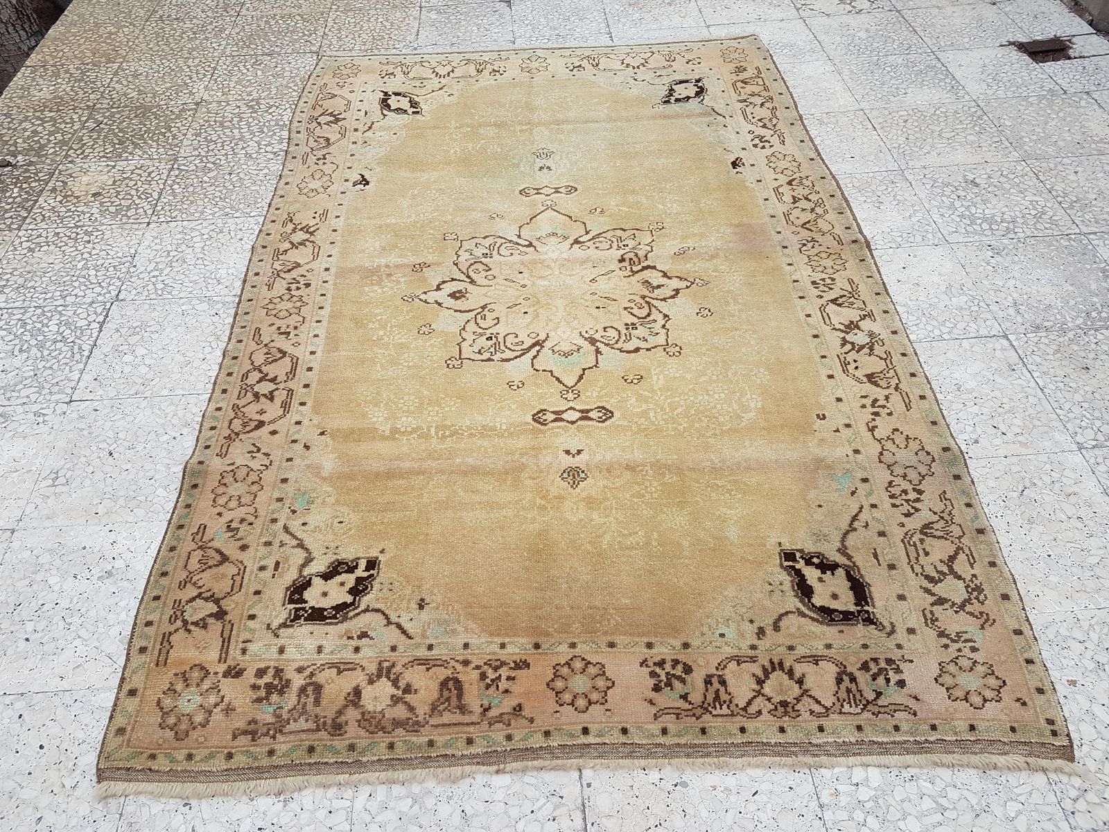 Faded Turkish Karapinar Rug 52'' X 86'' photo furniture