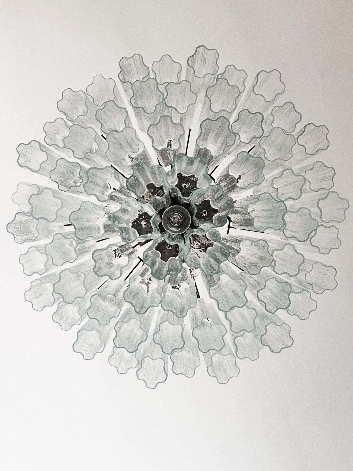 Contemporary Trasparent “Tronchi” Murano Glass Brunish Chandelier In Venini Style photo 5151.0