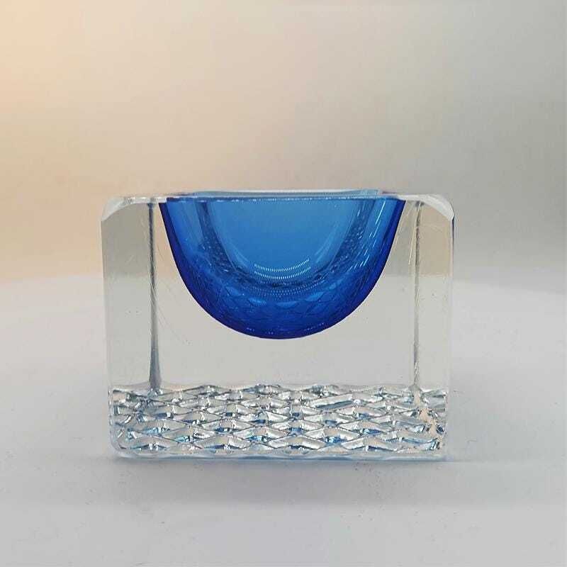 1960s Square Ashtray Or Catch All In Murano Glass By Mandruzzato. Made In Italy photo for sale