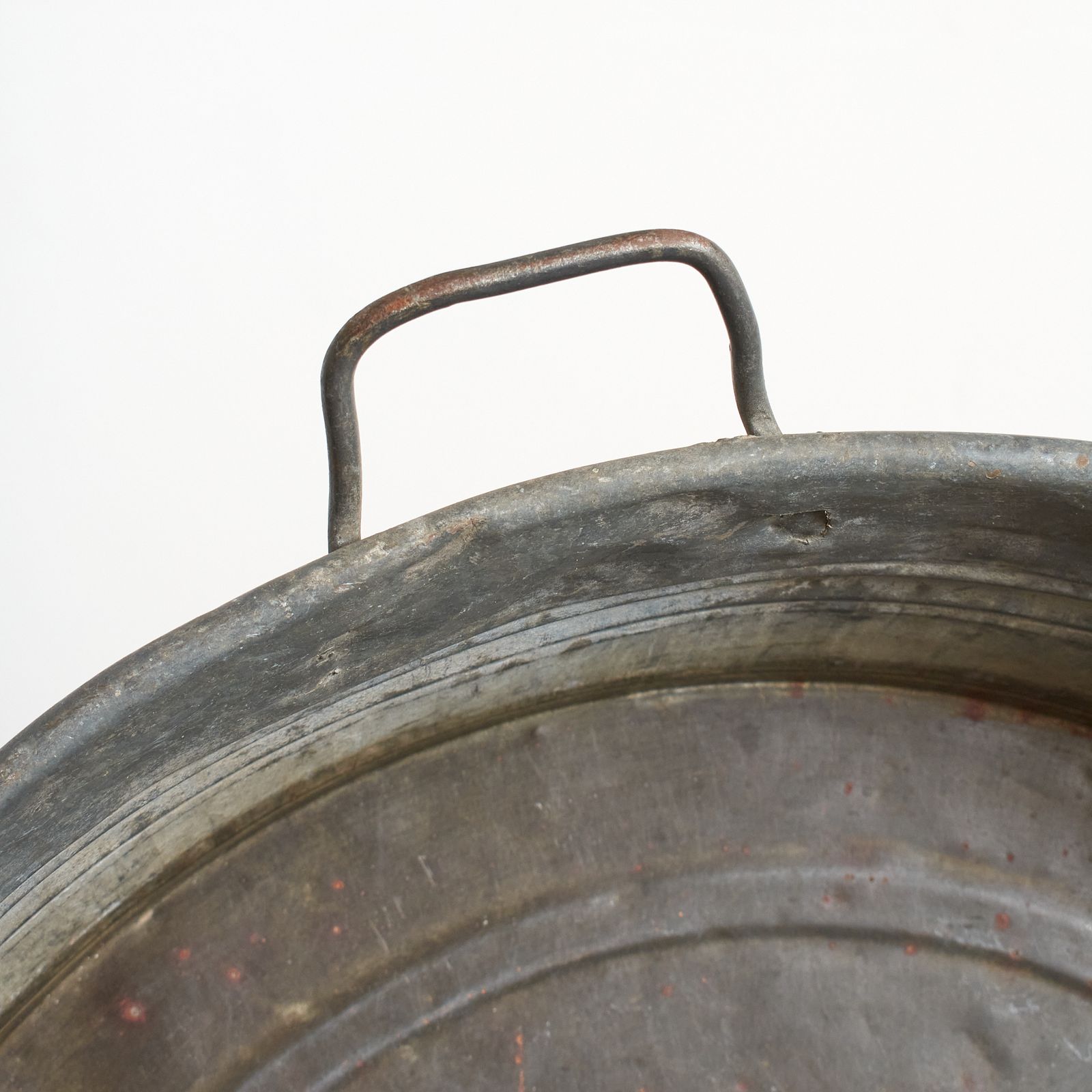 Large Round Vintage Galvanised Zinc Bath Garden Planter  K photo Garden Decor