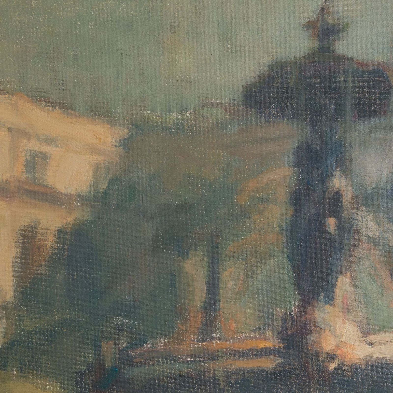 Plaça Reial (Royal Square) Barcelona   Impressionist Oil On Canvas   Signed photo 1494.0