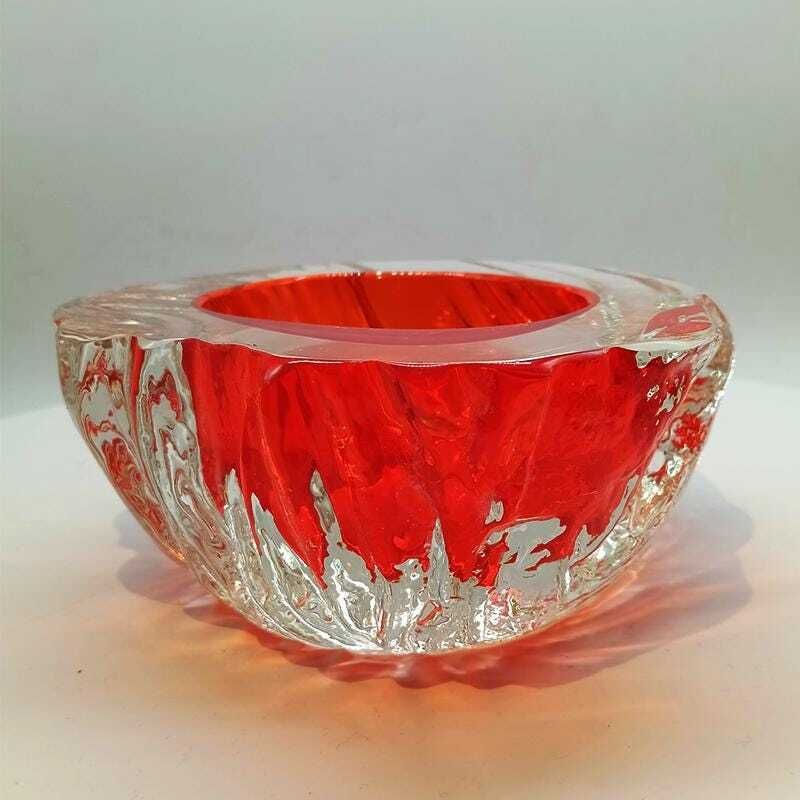 1960s Big Geode   Ashtray Or Catch All In Murano Glass Hand Made By Flavio Poli For Seguso. Made In Italy photo Home Decor