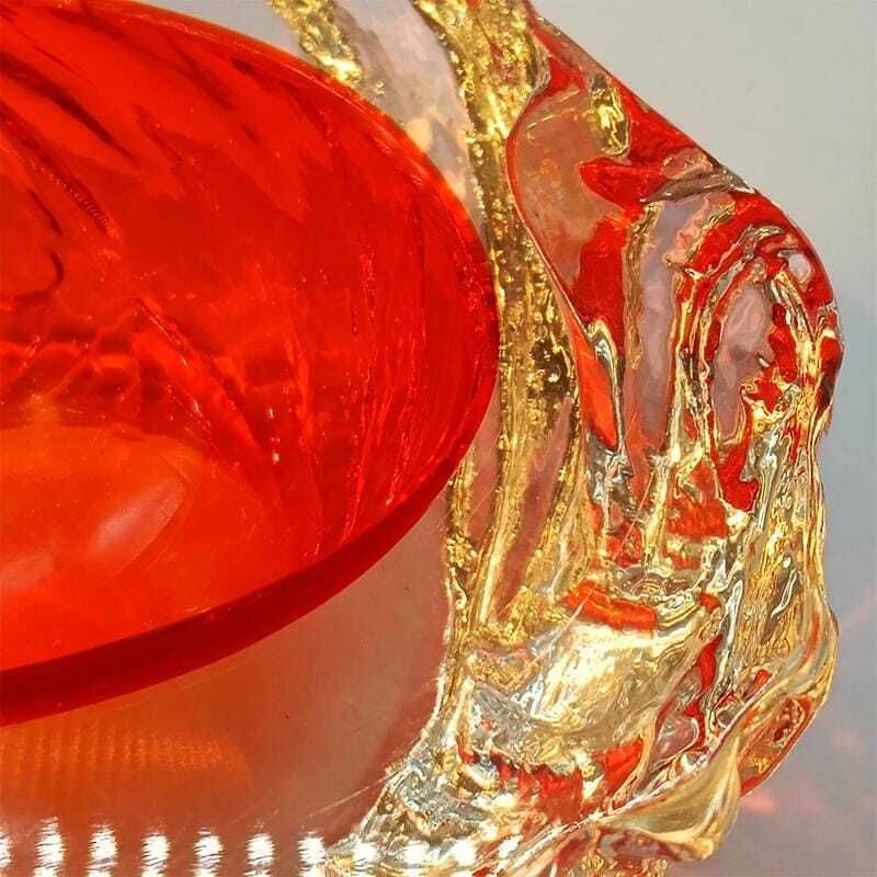 1960s Big Geode   Ashtray Or Catch All In Murano Glass Hand Made By Flavio Poli For Seguso. Made In Italy photo vinterior
