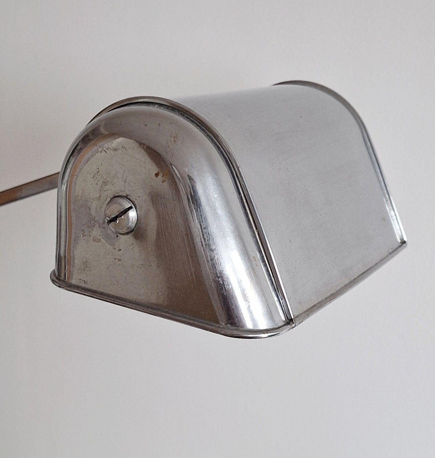 Art Deco Chrome Bankers Lamp Marble Base Bauhaus photo vintage