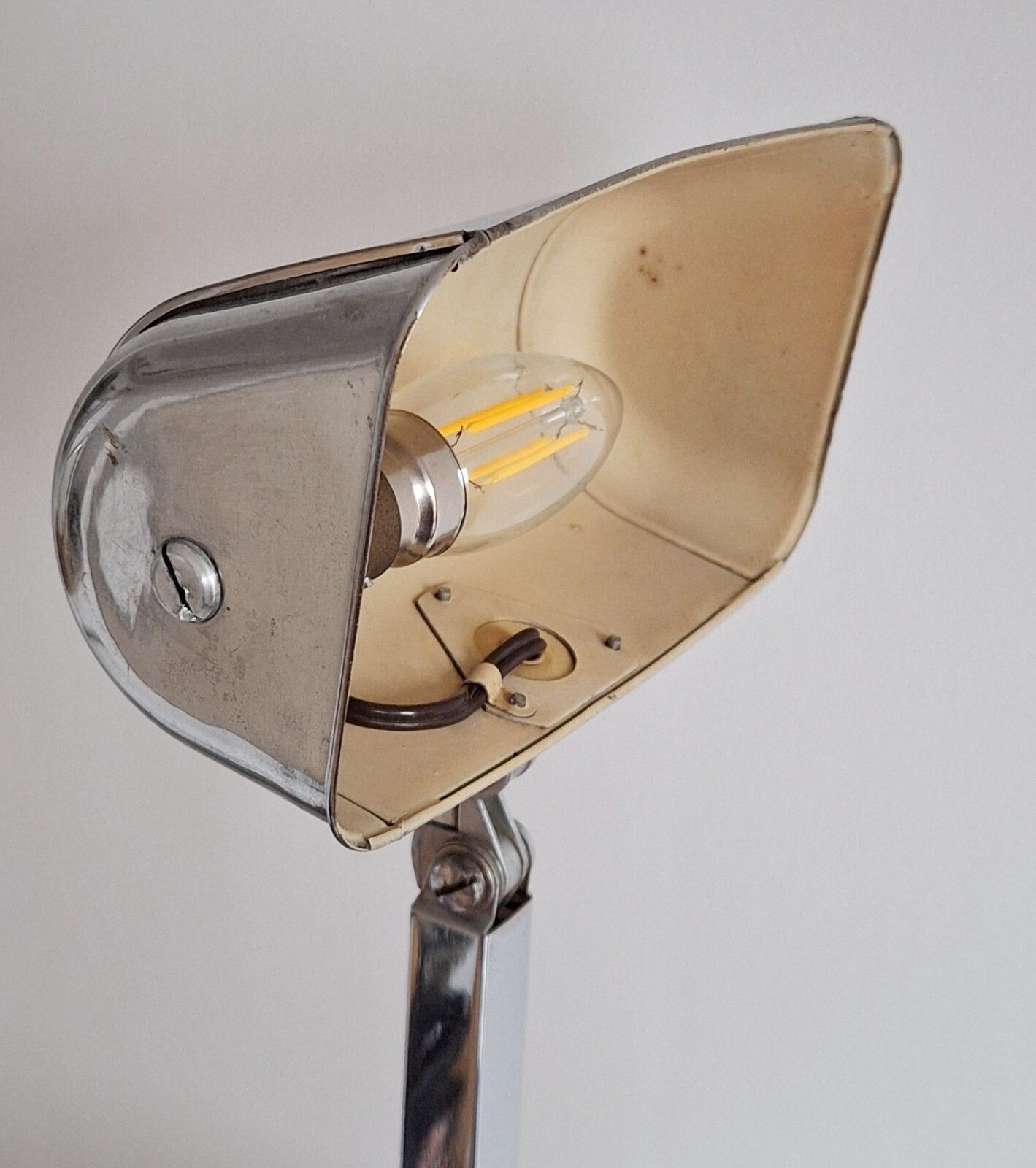 photo for sale Art Deco Chrome Bankers Lamp Marble Base Bauhaus