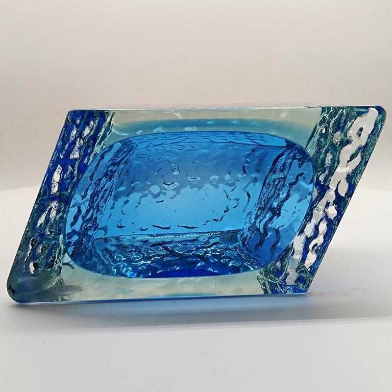 photo for sale 1960s Ashtray Or Catch All In Hand Worked Murano Glass By Flavio Poli For Seguso. Made In Italy
