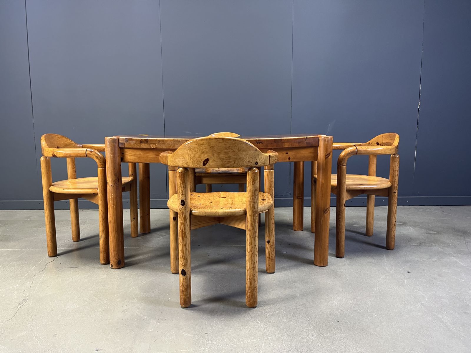Furniture Cj Rosengaarden Pine Wood Dining Set   Set Of 5   1970s photo