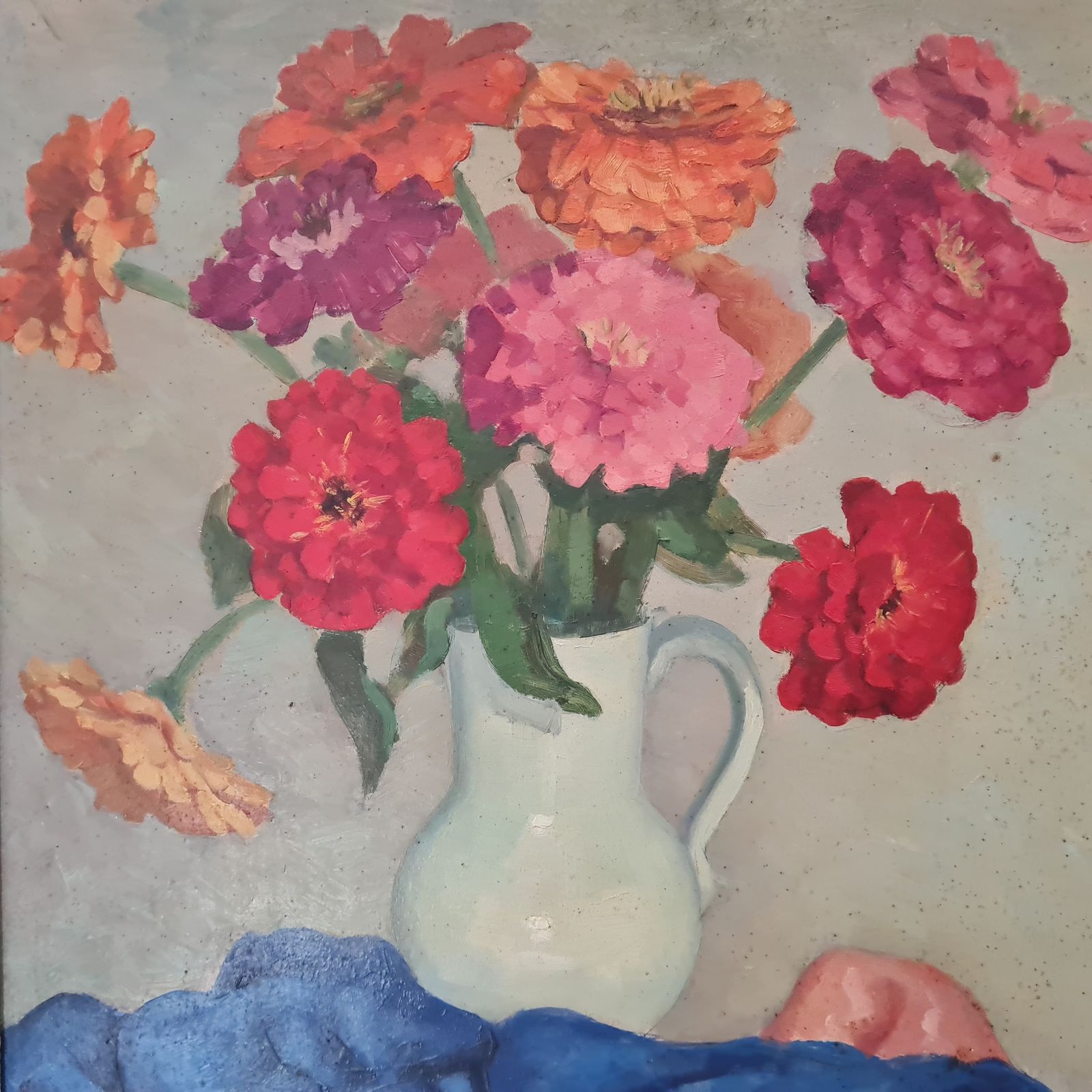 Large Oil Painting Of Flowers C1950 Free Delivery Eng/Wales photo furniture