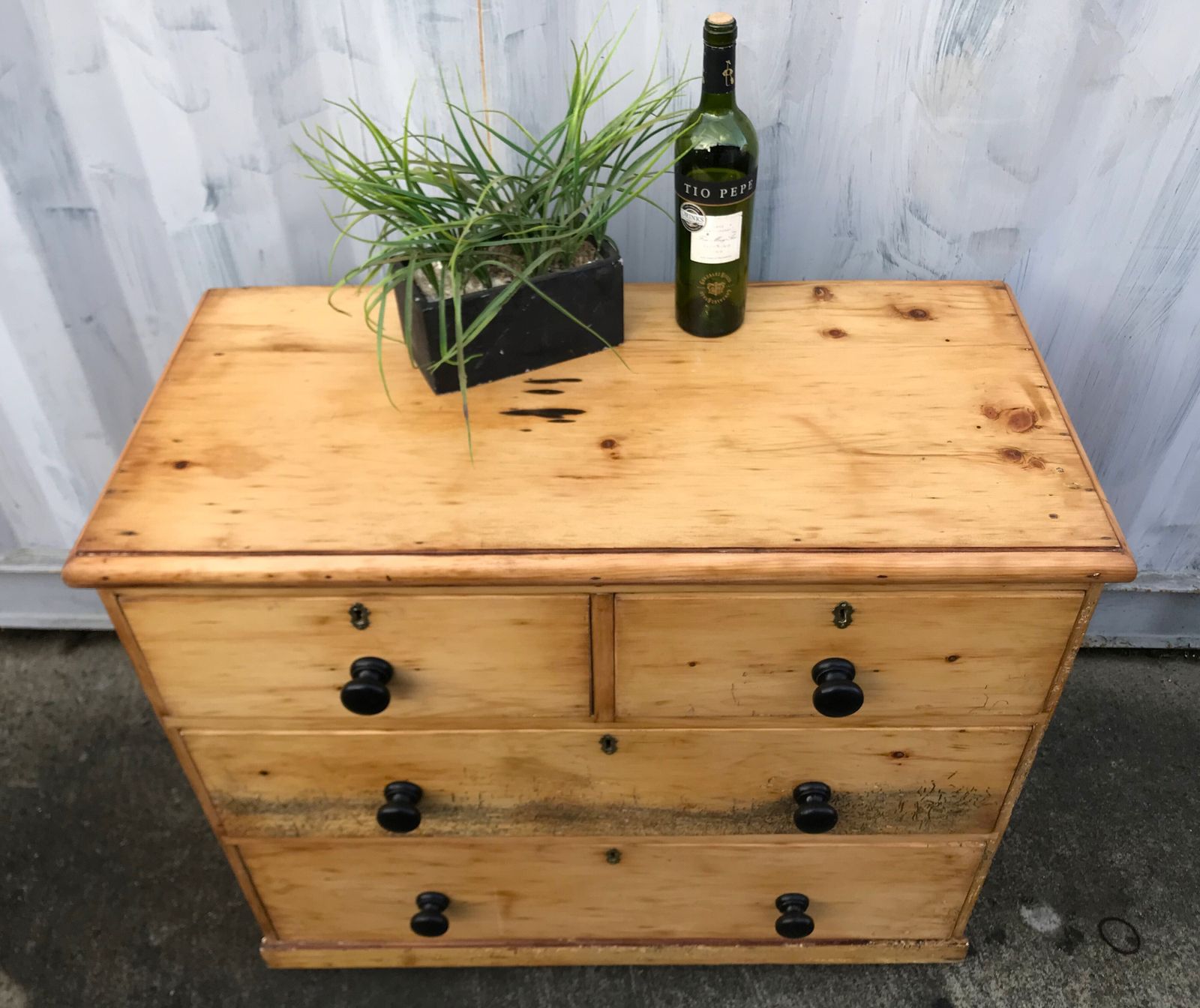 Charming Victorian 19th Century Farmhouse Pine " Over 2 Chest Of Draws photo vintage