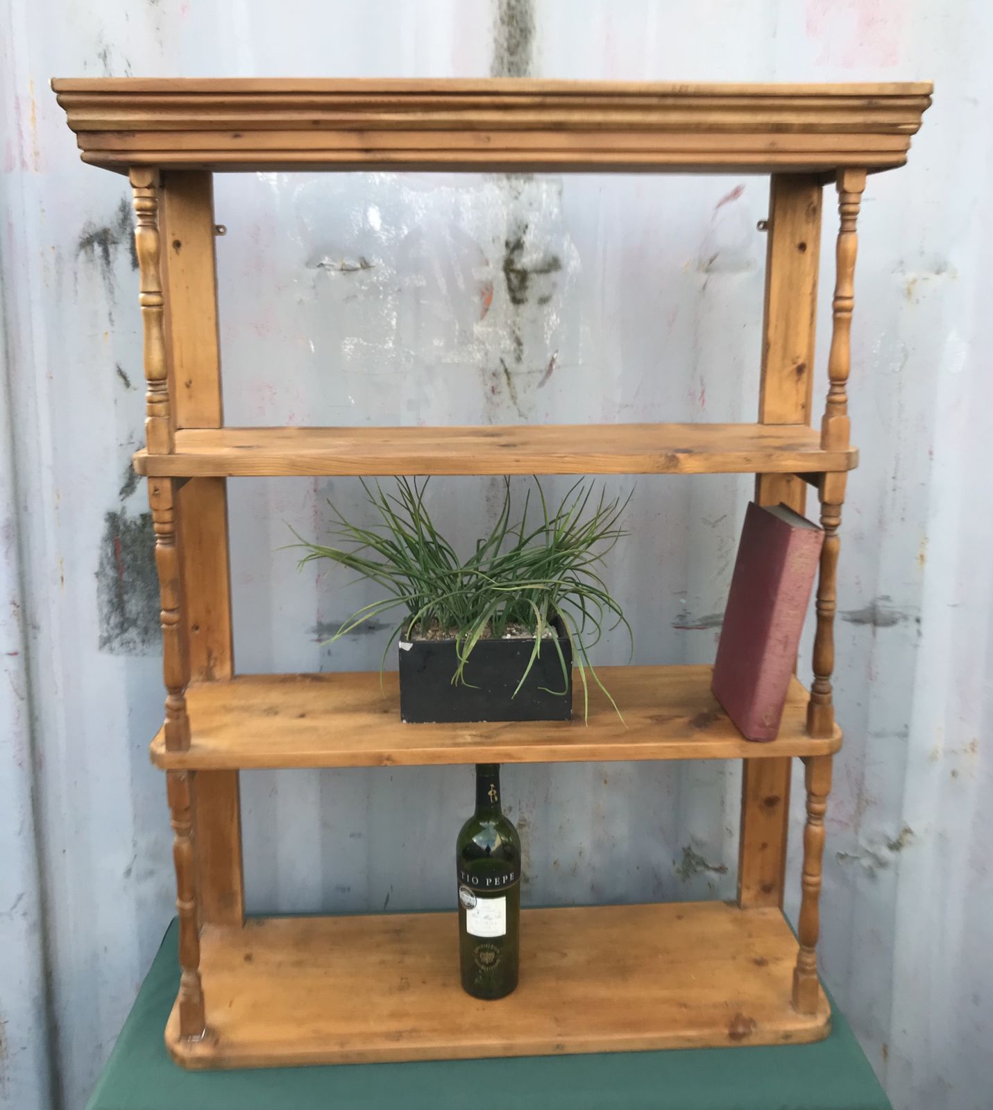Wonderful 19th Century Late Victorian Pine 3 Trier Wall Hanging Shelfs photo furniture