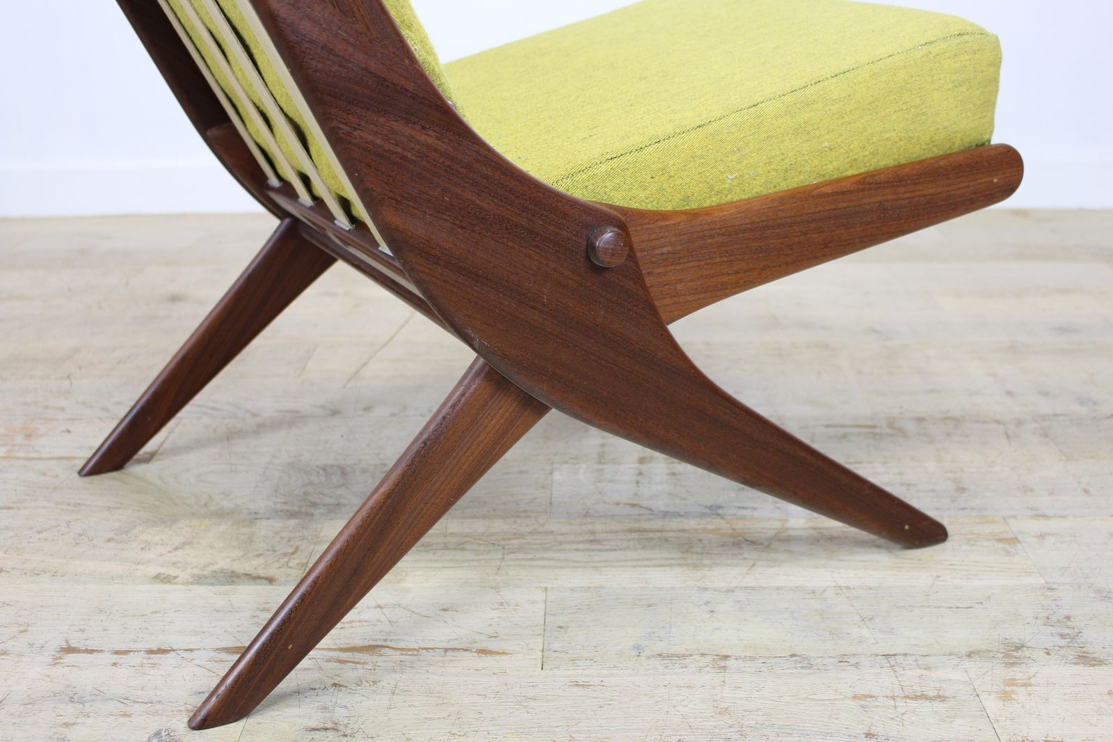 Unusual British Teak Scimitar Chair By Reyway photo for sale