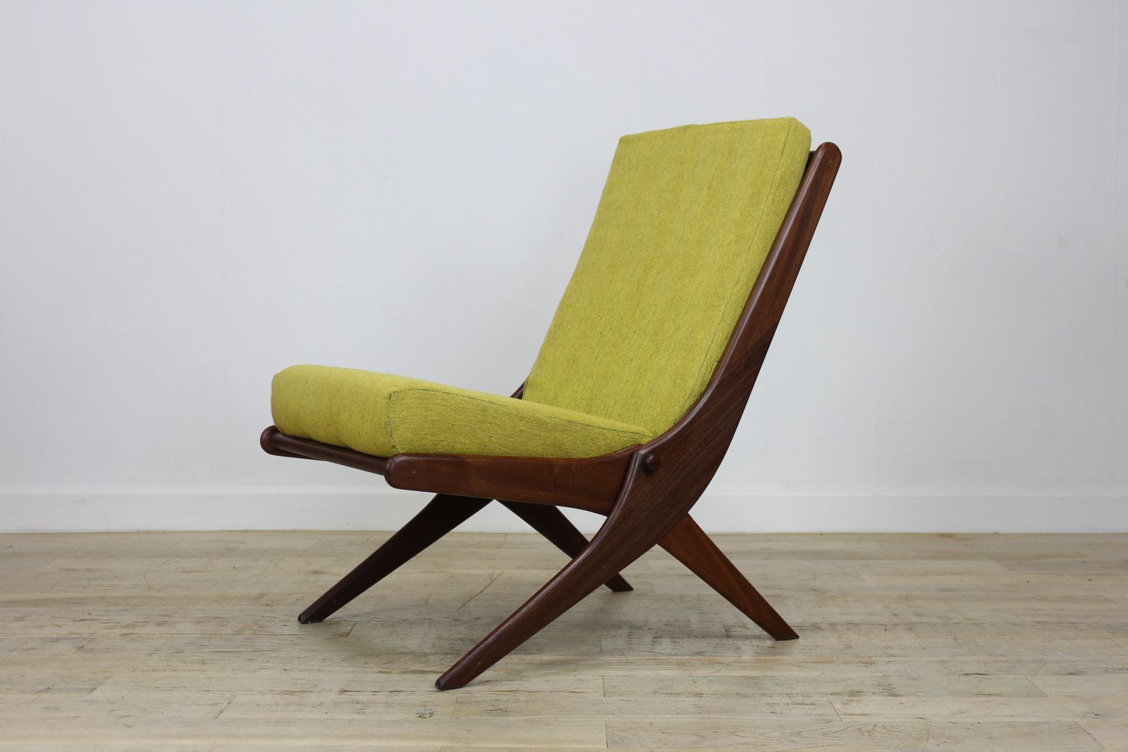 Unusual British Teak Scimitar Chair By Reyway
