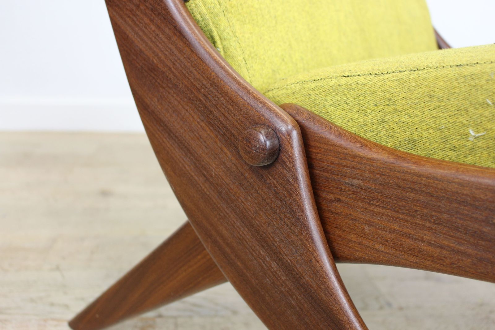 Unusual British Teak Scimitar Chair By Reyway photo vintage