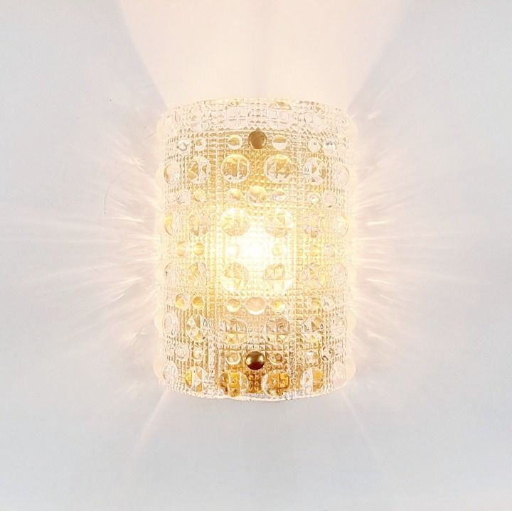Mid Century Modern Scandinavische Glas  En Messing Wandlamp Van Carl Fagerlund Voor Orrefors, Zweden, Jaren 1960 photo Verlichting