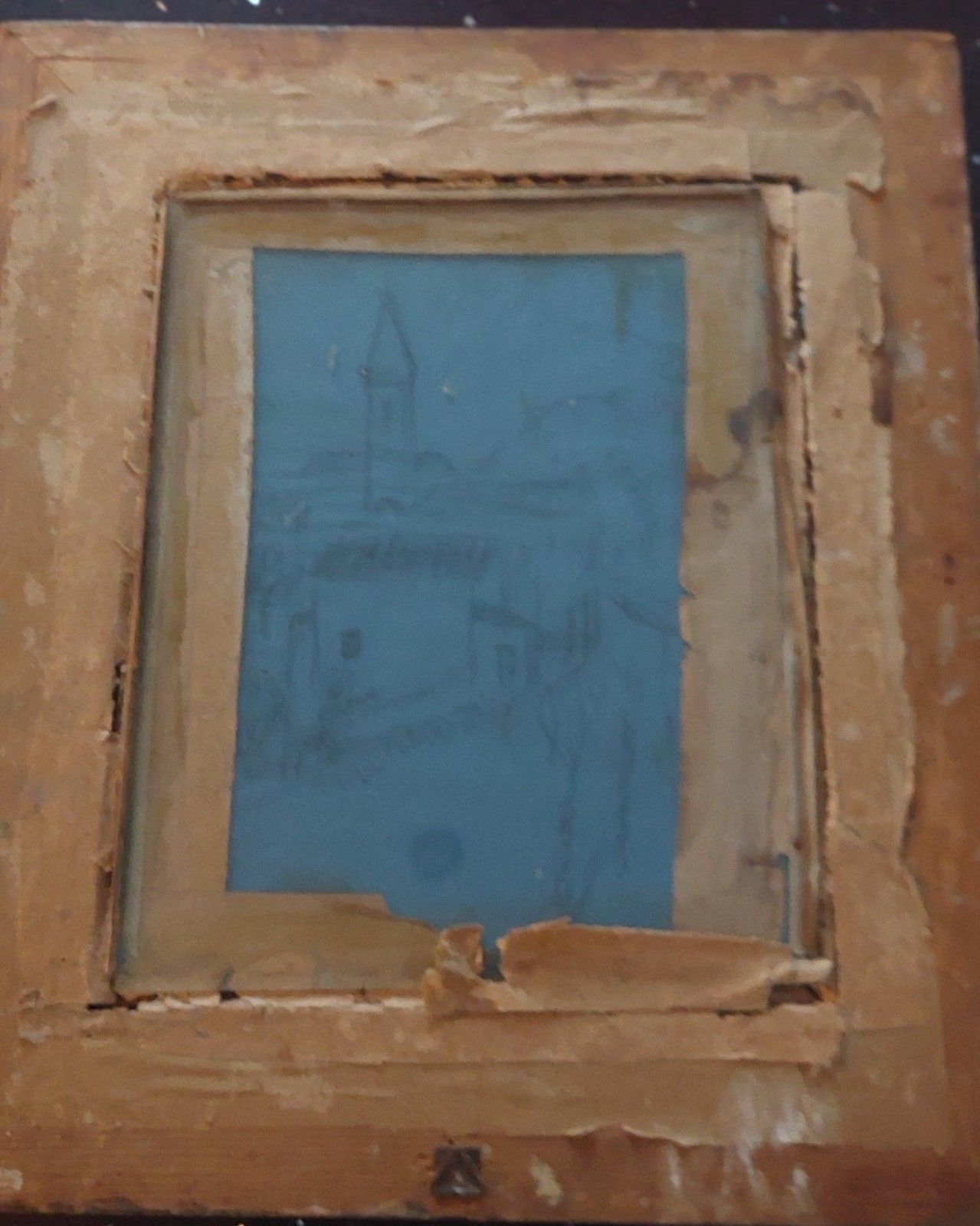 Antique Pastel Painting On Paper Signed Landscape Bartalini Frame photo vintage