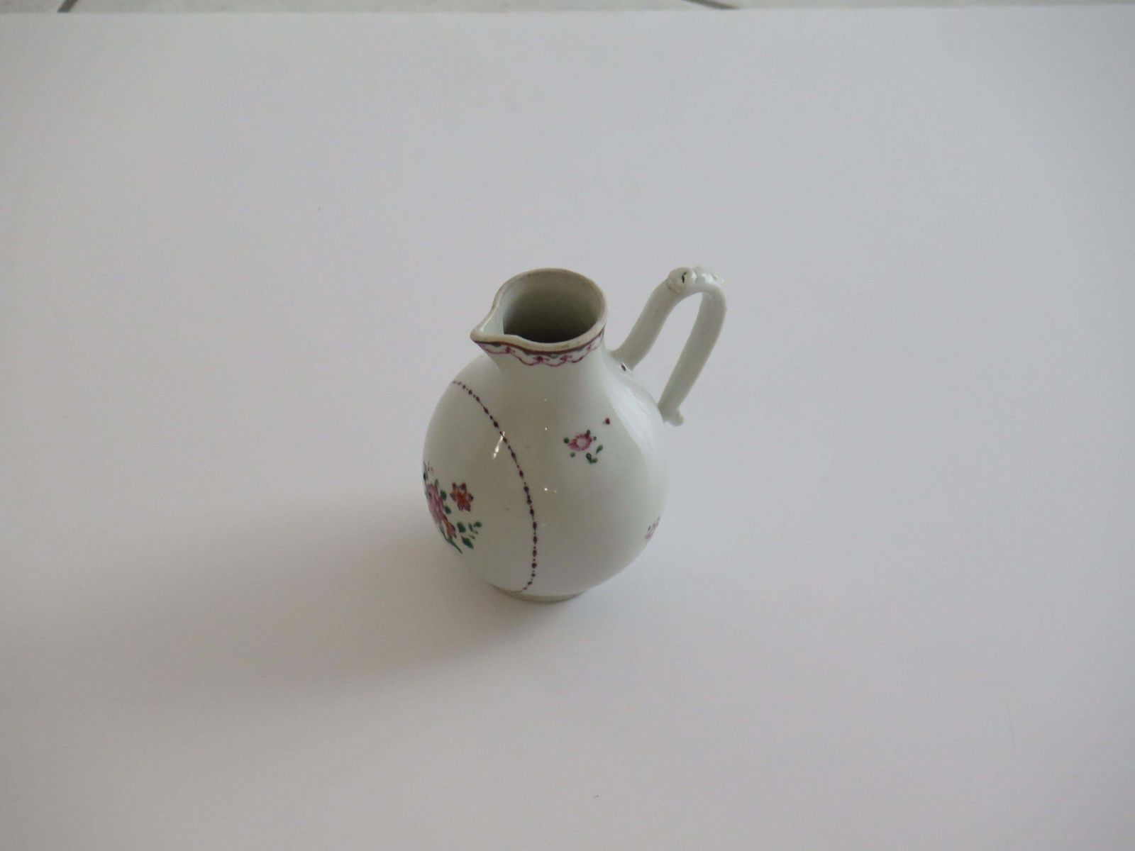 photo buy 18thc Chinese Sparrow Beak Jug Porcelain Hand Painted Famille Rose, Ca 1775