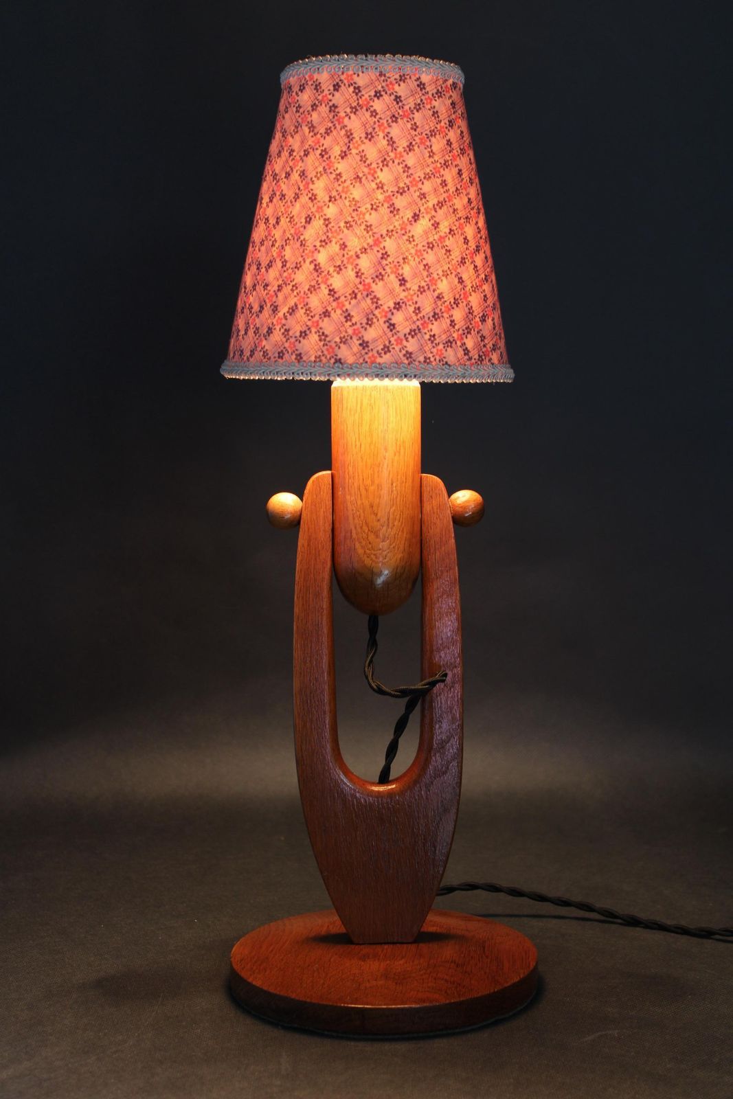 photo vintage Pair Of Mid Century Adjustable Wooden Table Lamps, Czechoslovakia, 1970s