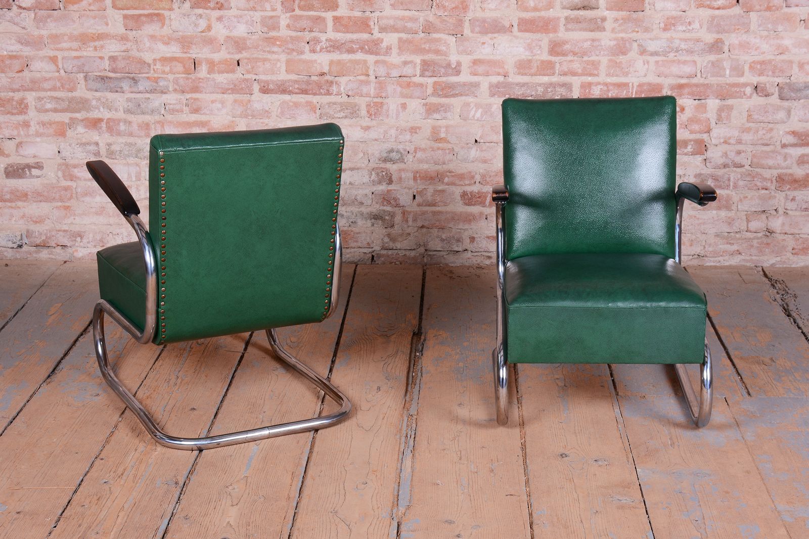 Pair Of Restored Bauhaus Armchairs, By Mauser, Beech, Chrome, Germany, 1930s photo furniture