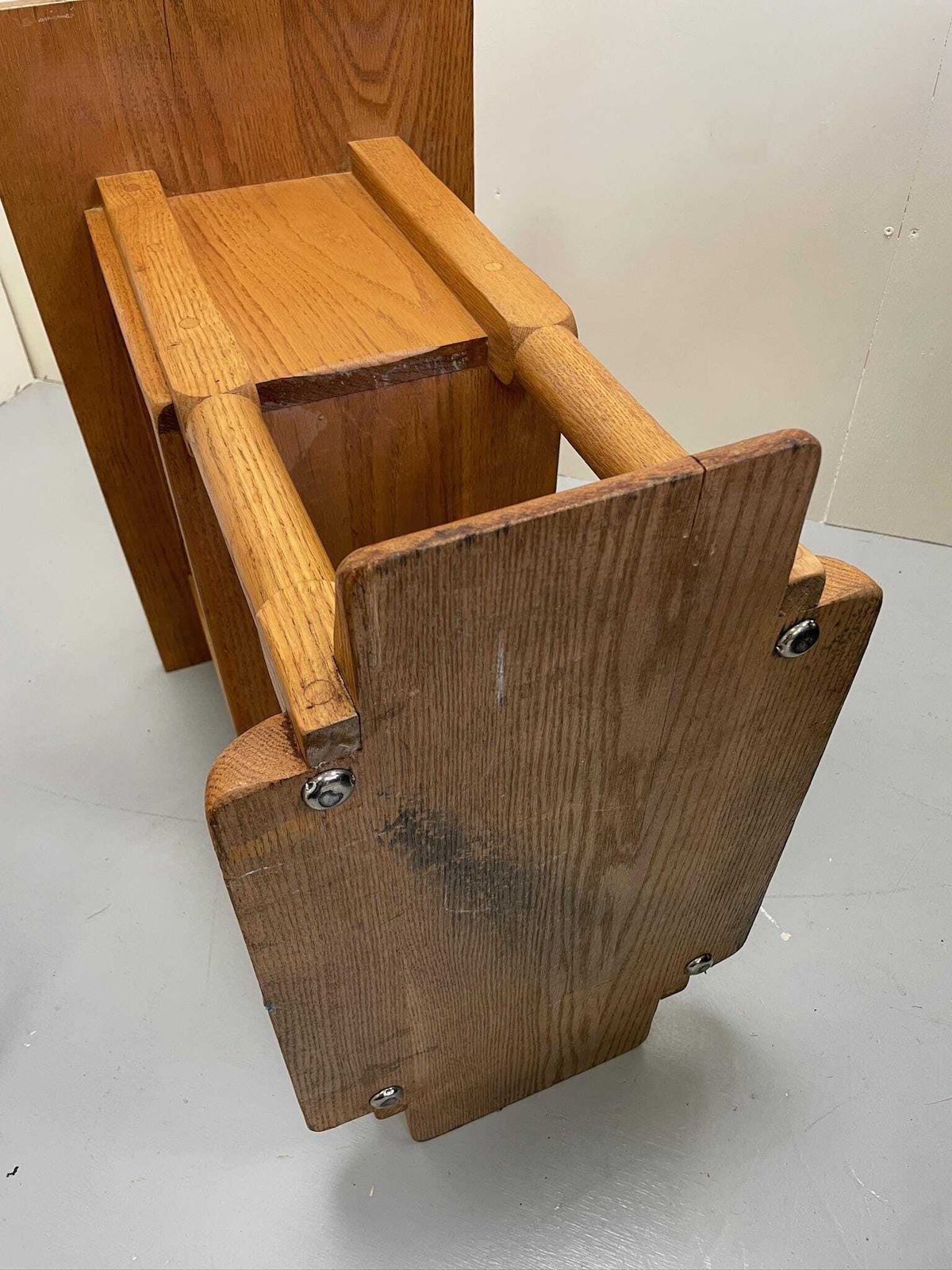photo furniture Vintage Jamestown Furniture British Oak Nightstand Or Side Table Arts Crafts Style