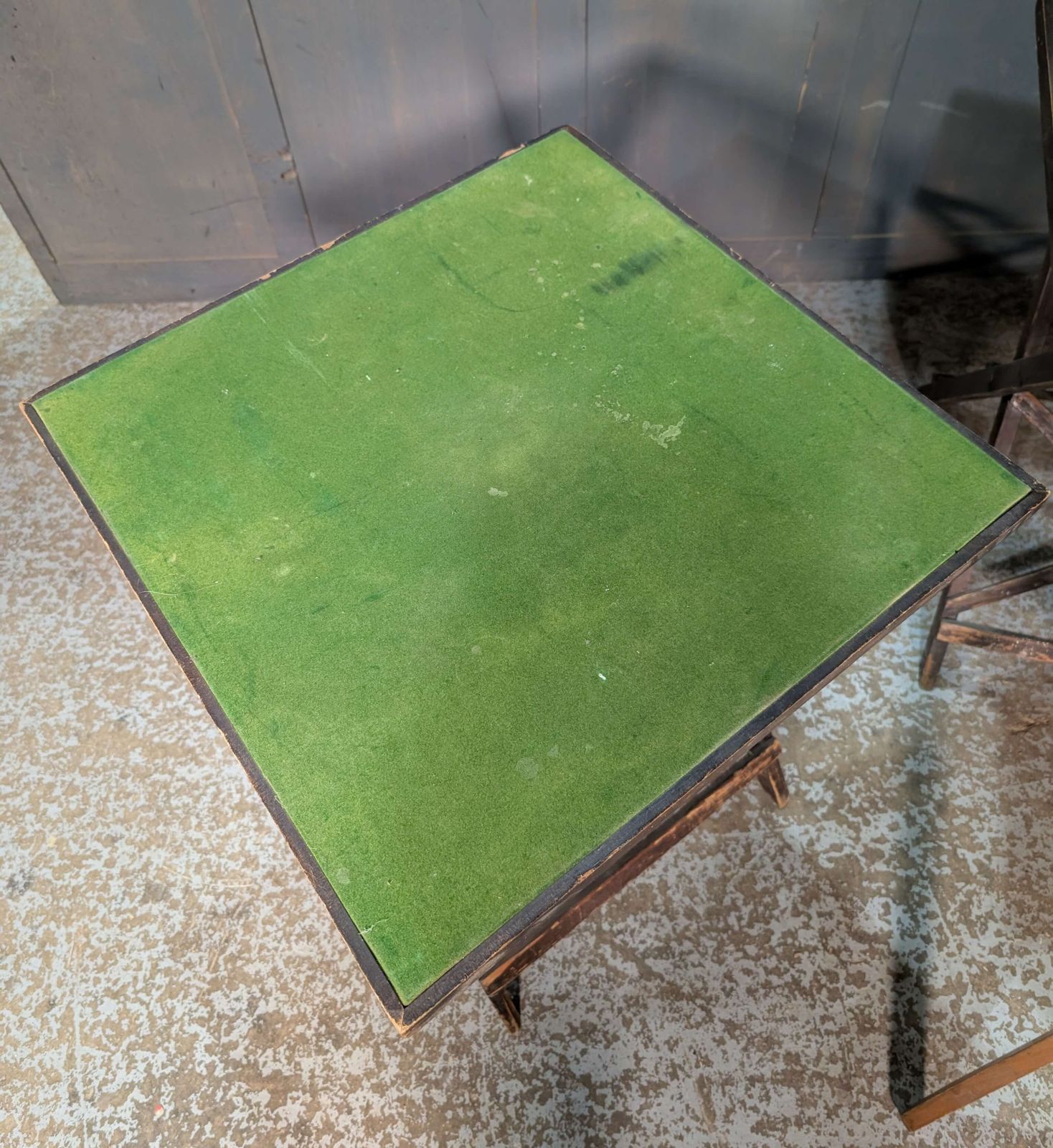 Ex Church Hall Three Vintage Baizetop Card Tables photo Furniture