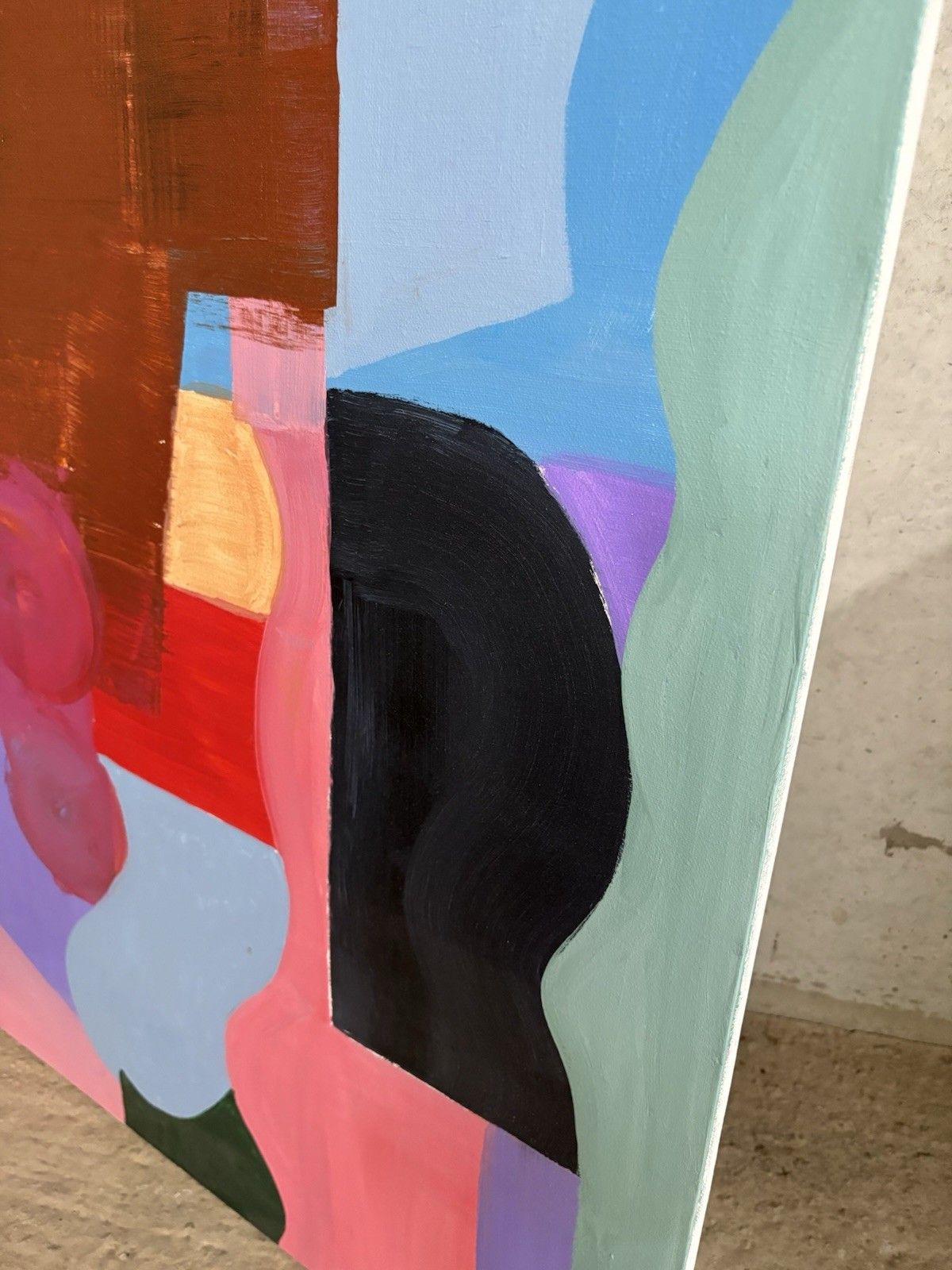 Vtg Mid Century Style Abstract Art School Wall Hanging Painting Picture R1011 photo buy
