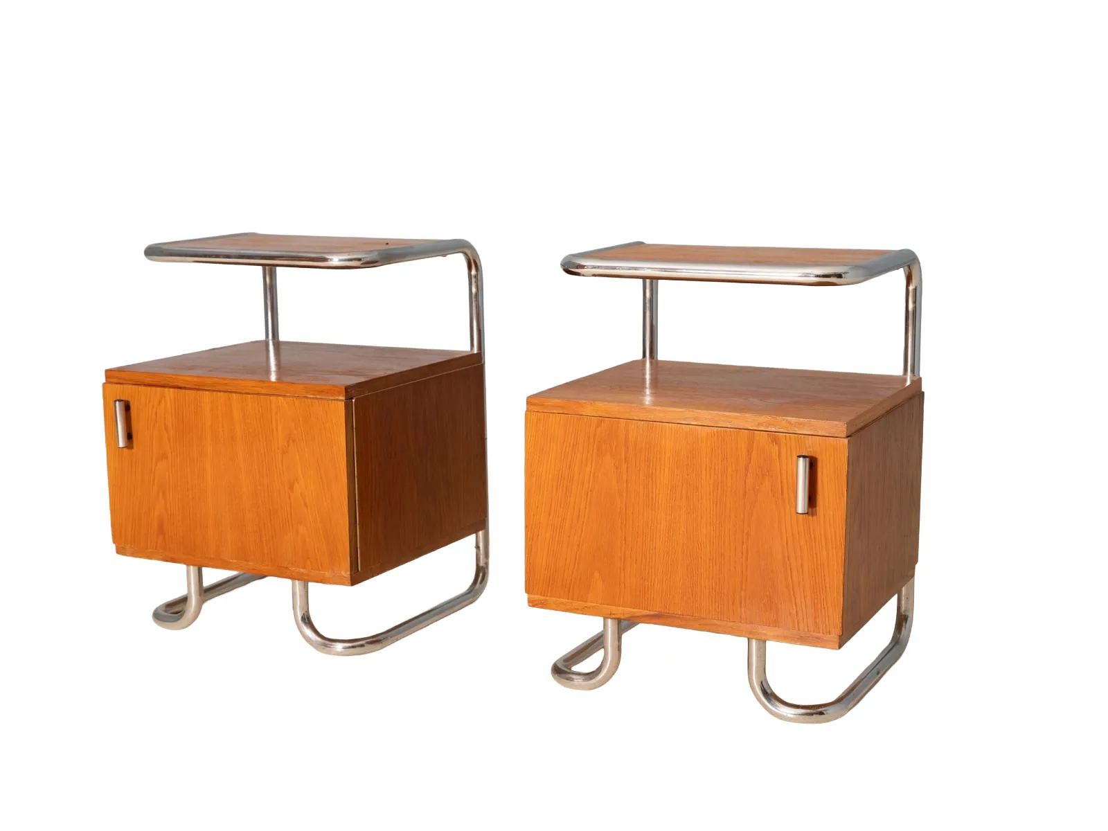Pair Of Chromed Nightstands, Vichr & Spol, 1950s, Czechoslovakia £1,107.00