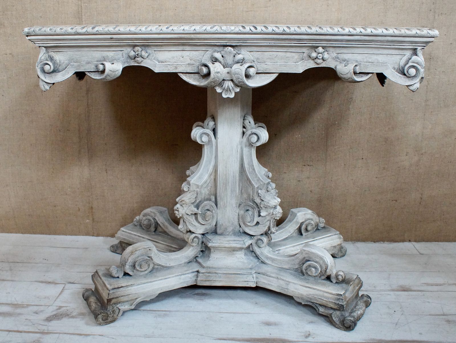 Victorian Italian Baroque Painted Faux Marble Centre Table