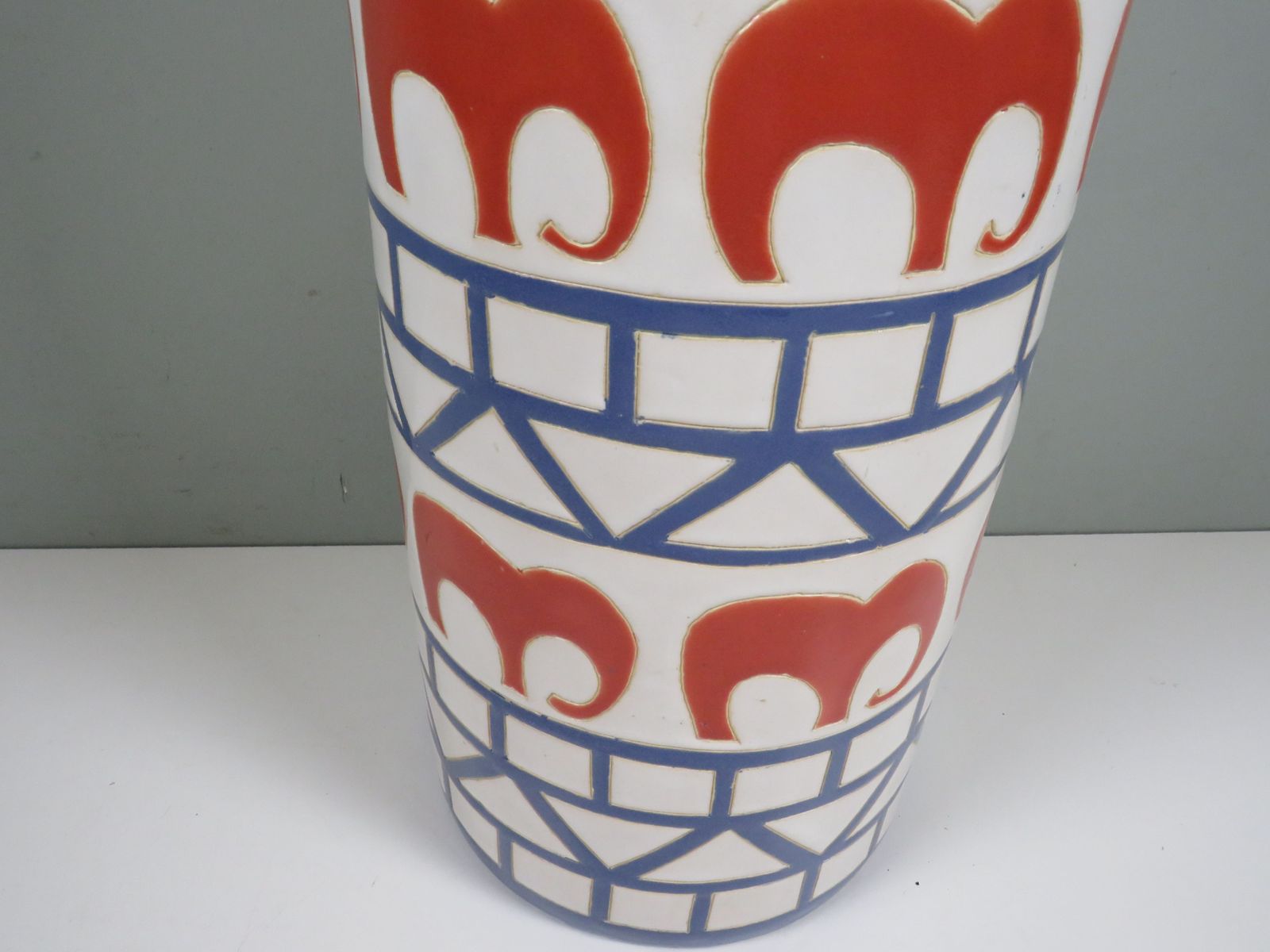 Italian Mid Century Ceramic Umbrella Stand With Elephant Motif, 1960s photo buy