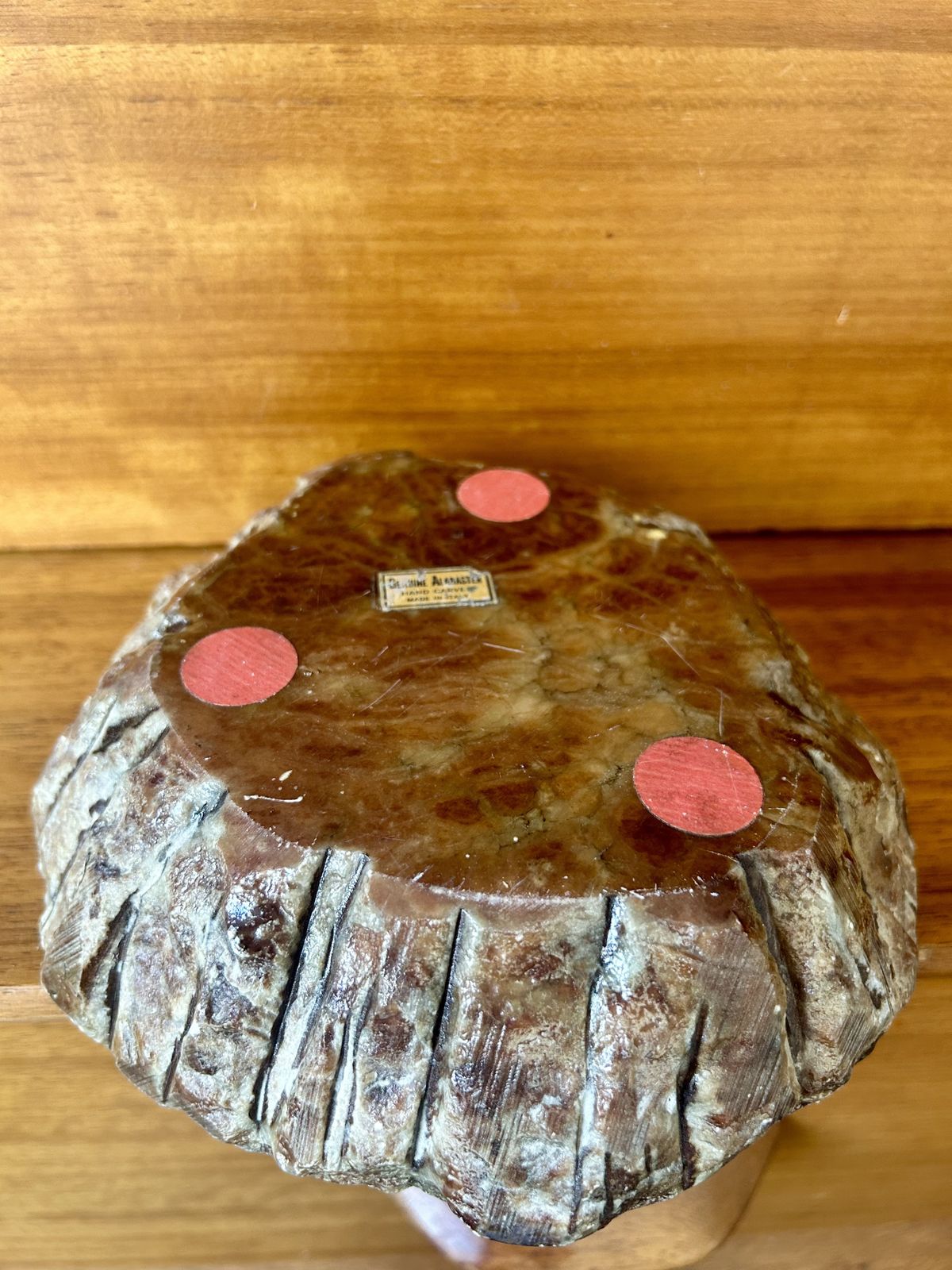 photo for sale 1960s Large Italian Alabaster Astray/Incense Holder In Tones Of Brown