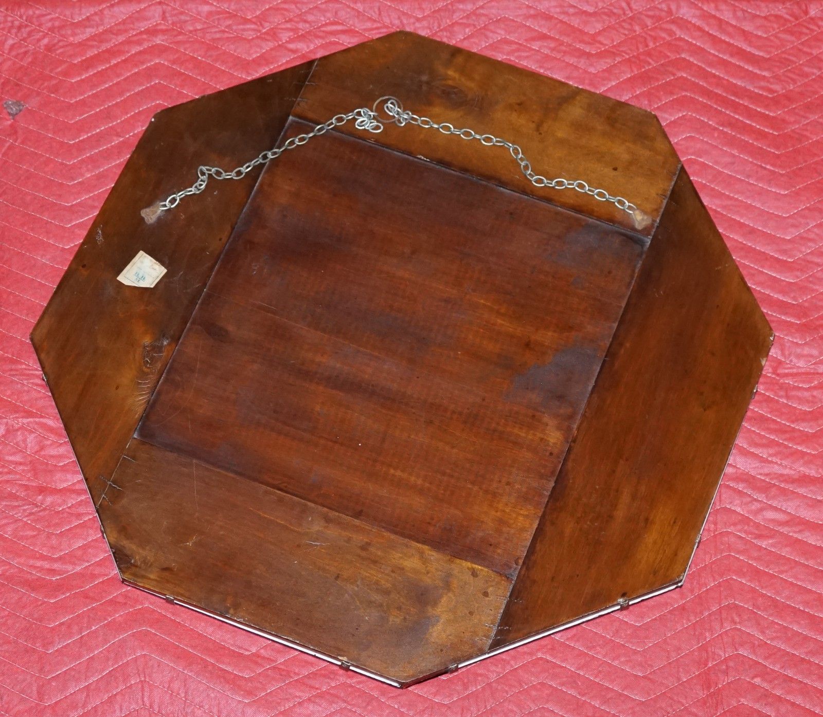 photo vintage Stunning Large French Art Deco 1920's Peach Coloured Wall Mirror