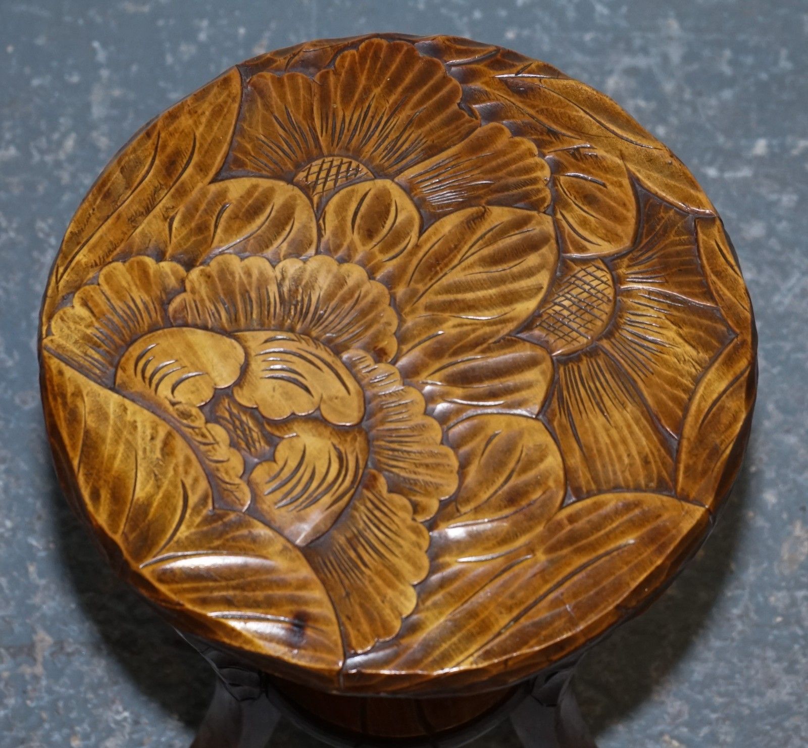 photo furniture Restored 19th Century Libertys London Hand Carved Occasional Side Lamp Table
