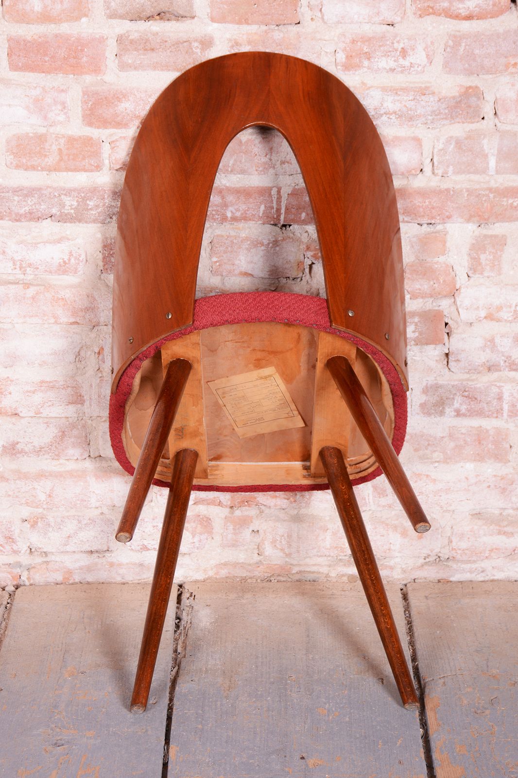 Furniture Set Of Four Original Mid Century Chairs, By Antonín šuman, Walnut, Czech, 1950s photo