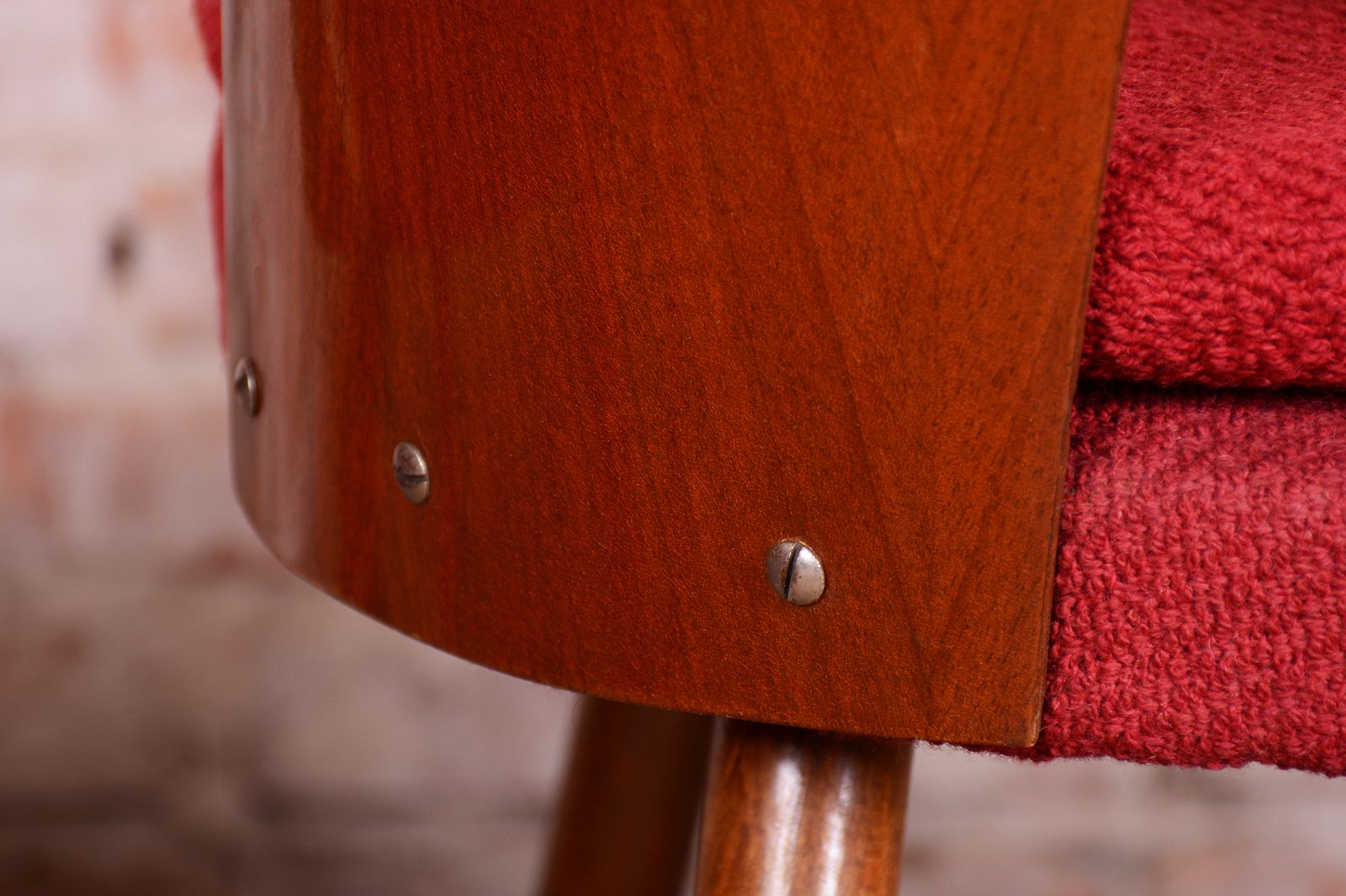 850.0 Set Of Four Original Mid Century Chairs, By Antonín šuman, Walnut, Czech, 1950s photo
