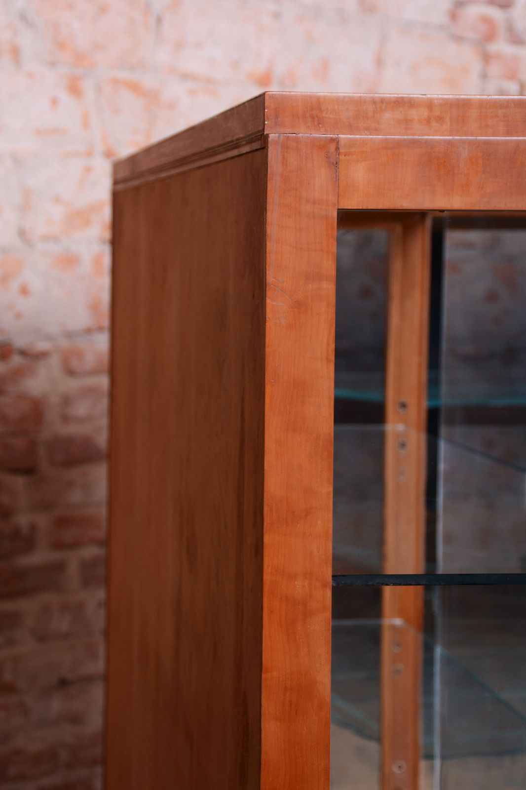 Pair Of Restored Art Deco Display Cabinets, Maple, Glass, Mirror, Czech, 1930s photo vinterior