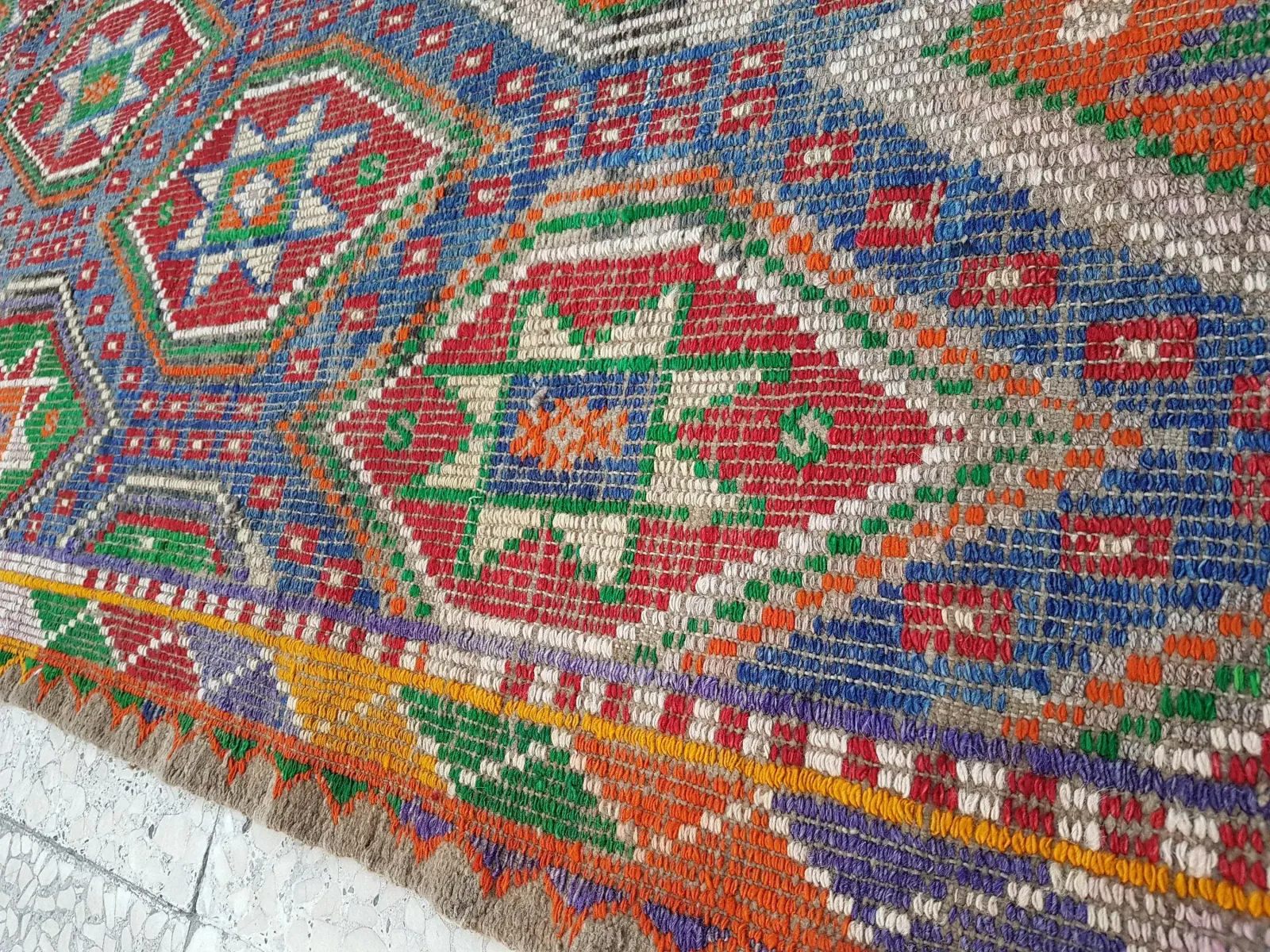 Turkish Jajim Kilim Rug 6'1" X 7'5" photo vinterior