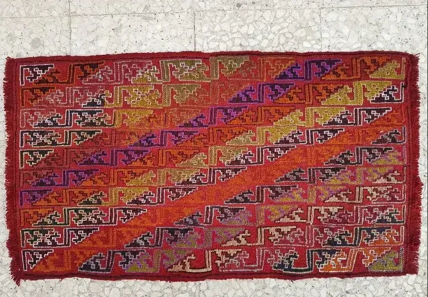 1970s Vintage Embroidered Turkish Rug   1′9″ × 3′1″ photo furniture