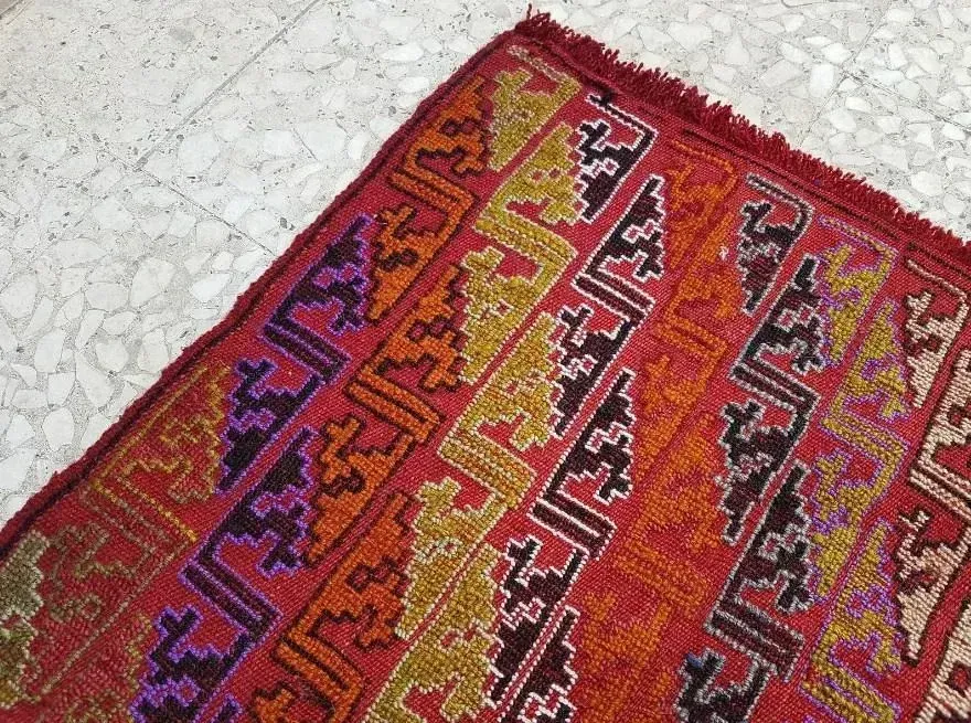 1970s Vintage Embroidered Turkish Rug   1′9″ × 3′1″ photo for sale