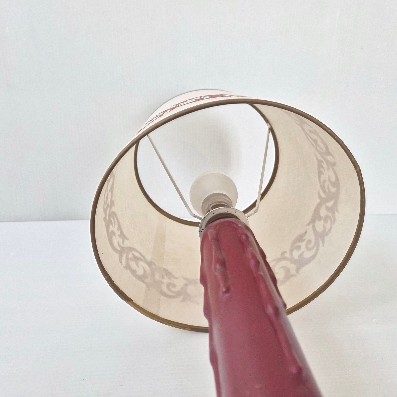 photo furniture Vintage 1950s Black & Burgundy Leather Table Lamp 50s Dlg Jacques Adnet Retro