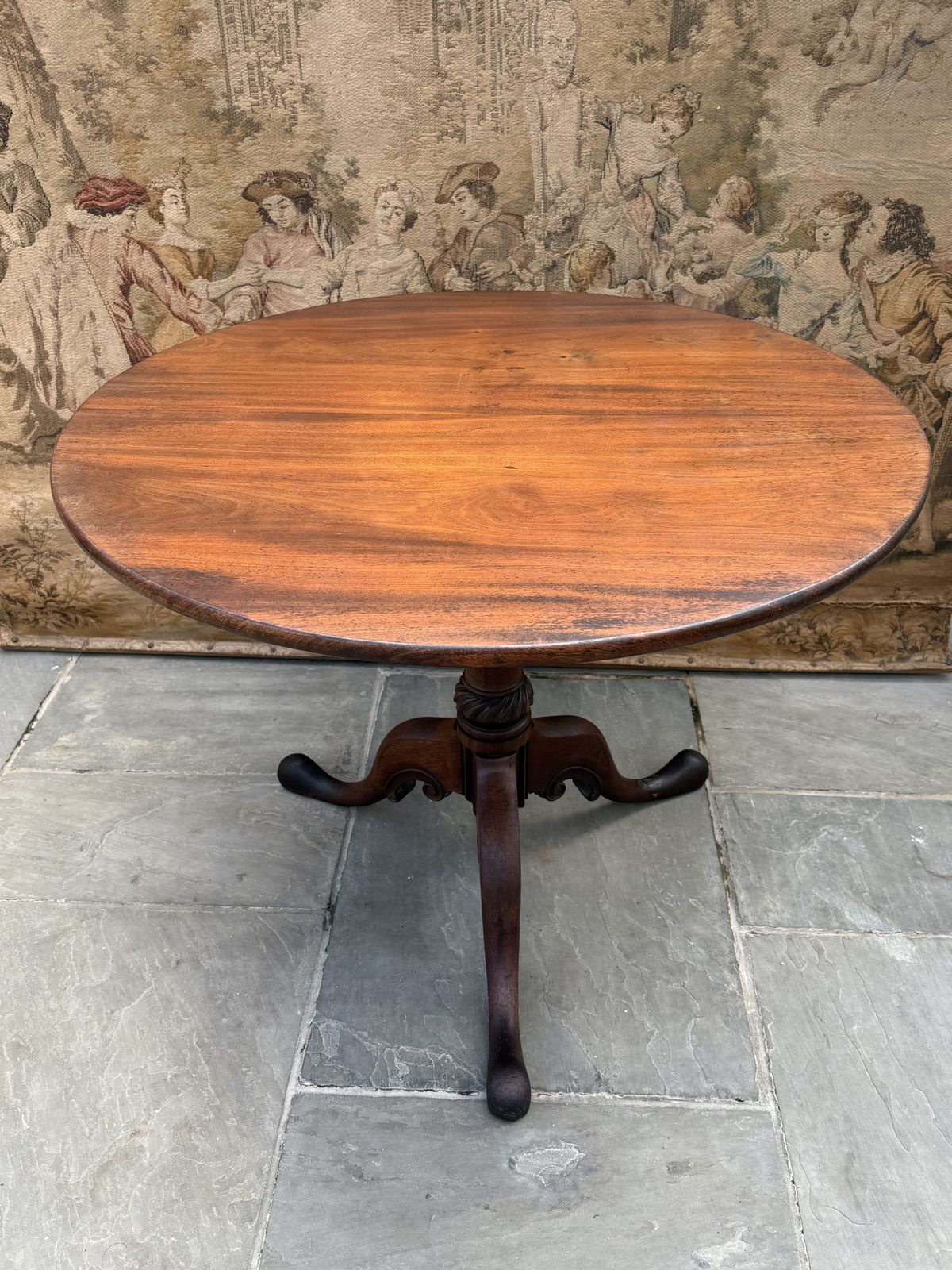 Antique Rare 18th Century Irish Carved Mahogany Tripod Table Circa 1750 photo buy