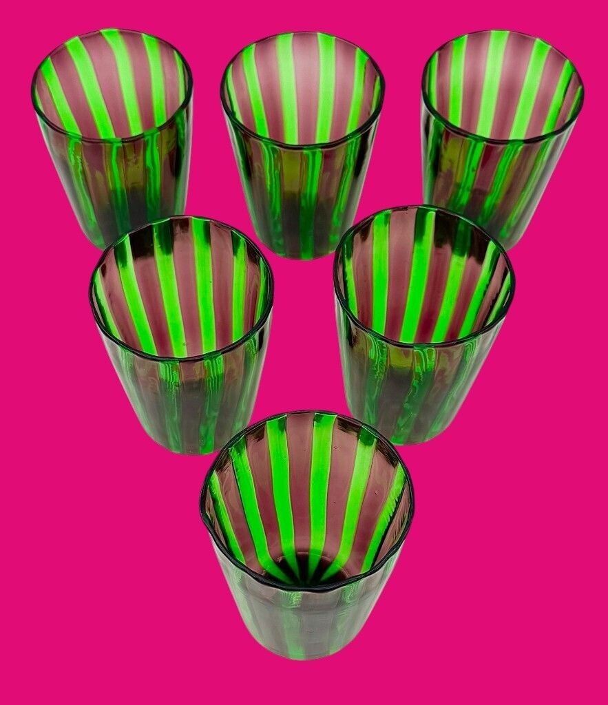 A Set Of Six Italian Handblown Murano Glass Tumblers photo furniture