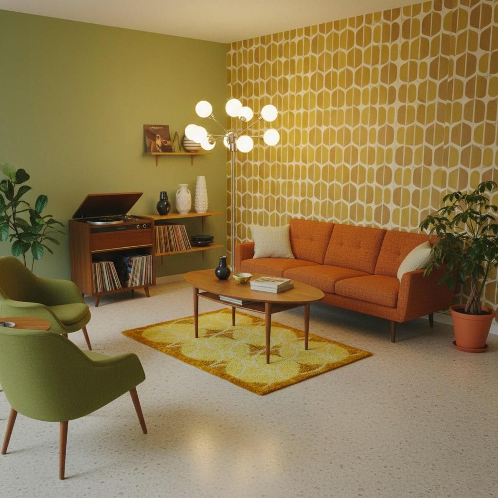 Tappeto Rya Rettangolare Con Forme Geometriche Anni 70 photo furniture