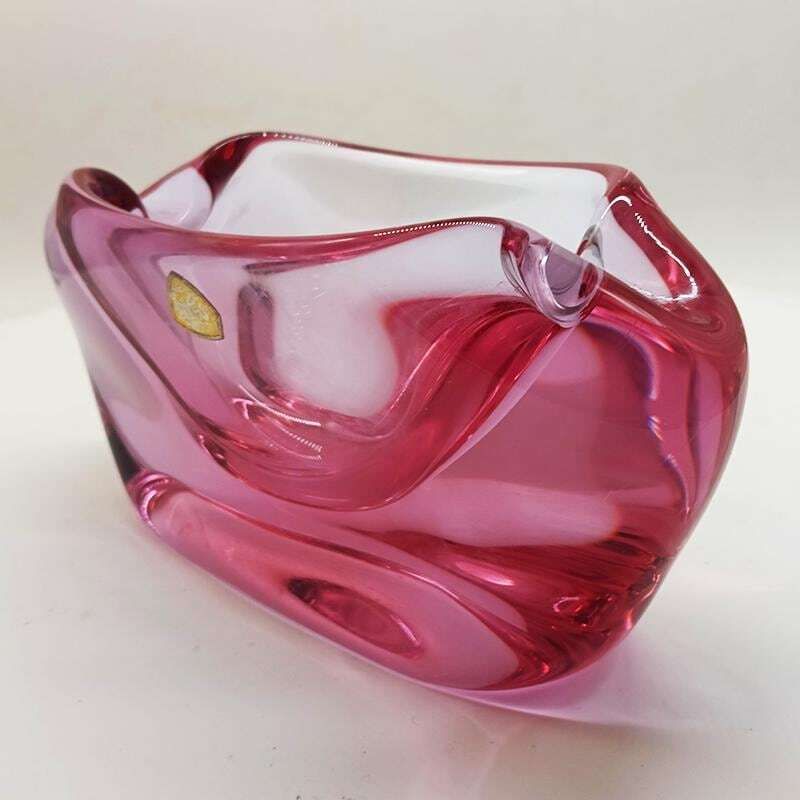 1950s Big Rare Total Purple Ashtray Or Catch All In Murano Glass. 18 Cm   7.08 Inches photo 335.0