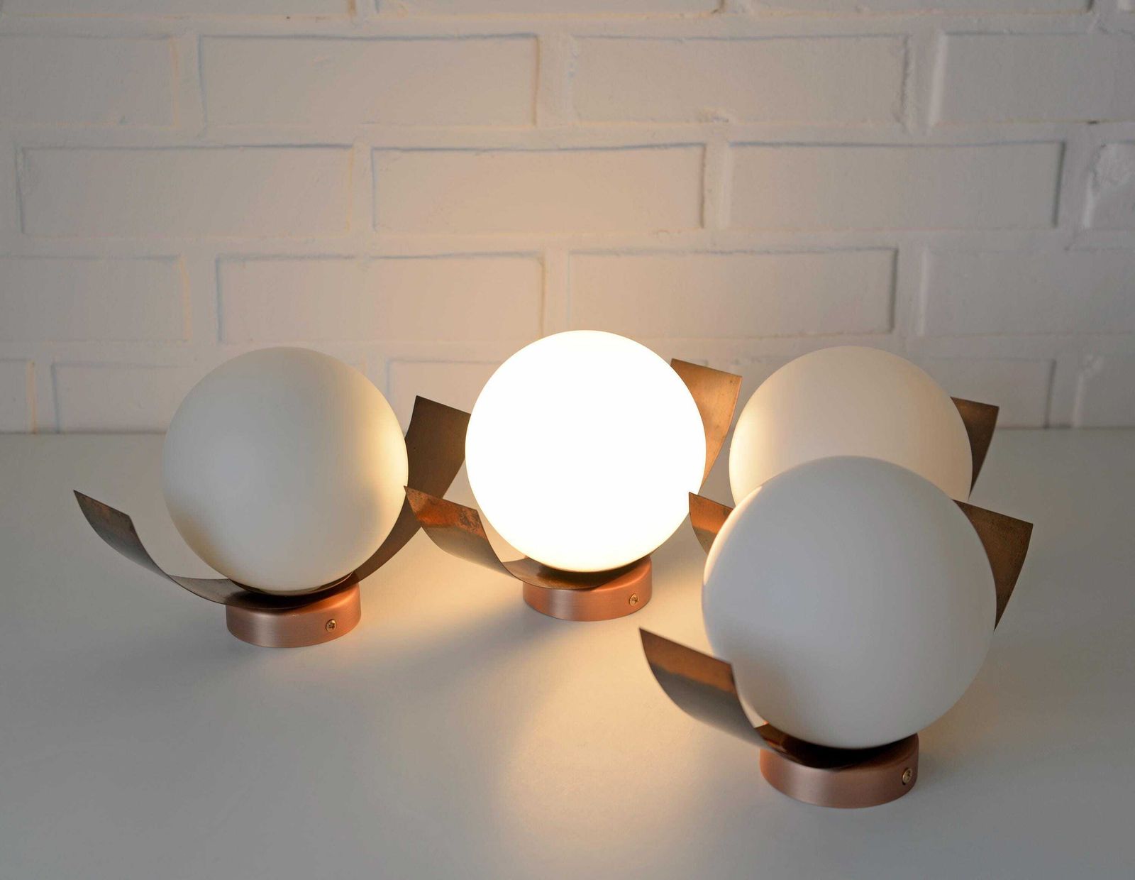 Lighting Vintage Wall Lamps / 1 Of 4 / Brutalist Sconces / Copper Ceiling Light / Mid Century Sputnik Light Fixture / Yugoslavia 1970's / photo