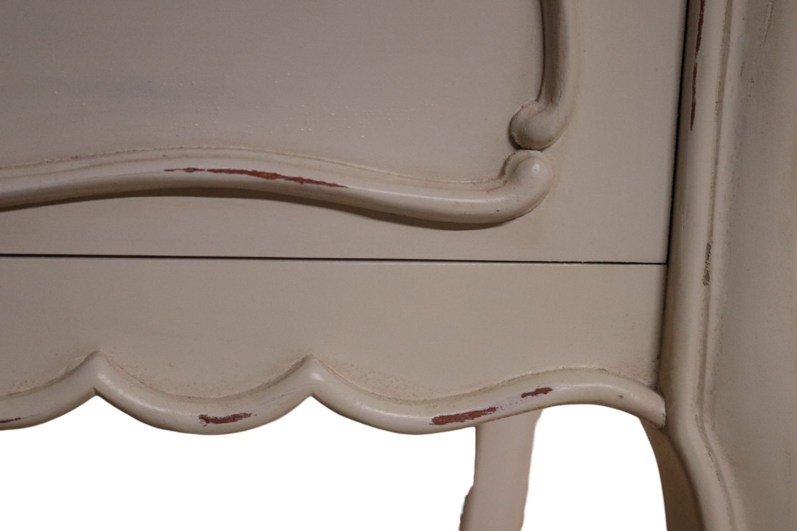 Furniture Pair Of Vintage White Painted French Provincial Country Style Bedside Cabinets photo