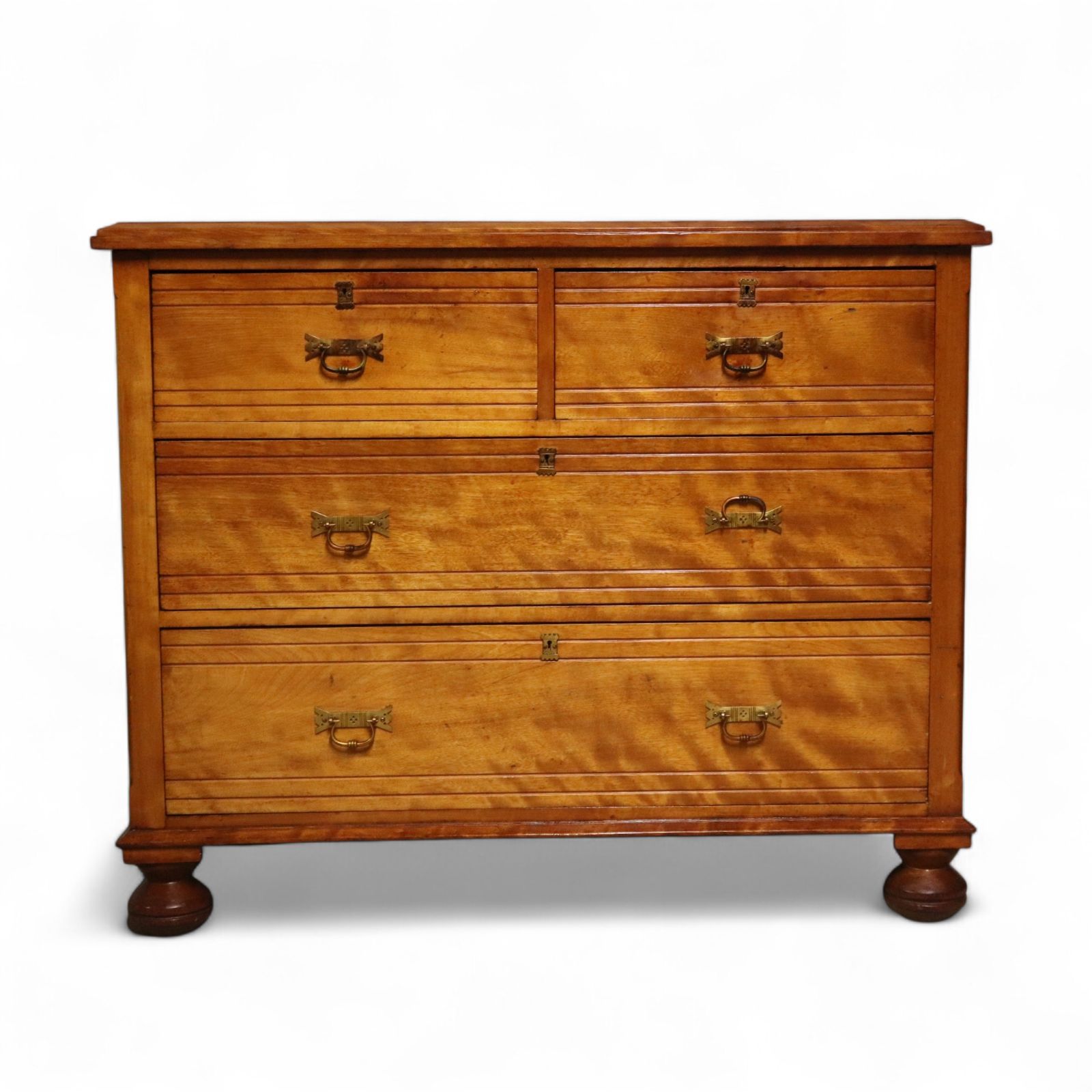 Antique Edwardian Satin Walnut Chest Of Drawers photo Furniture