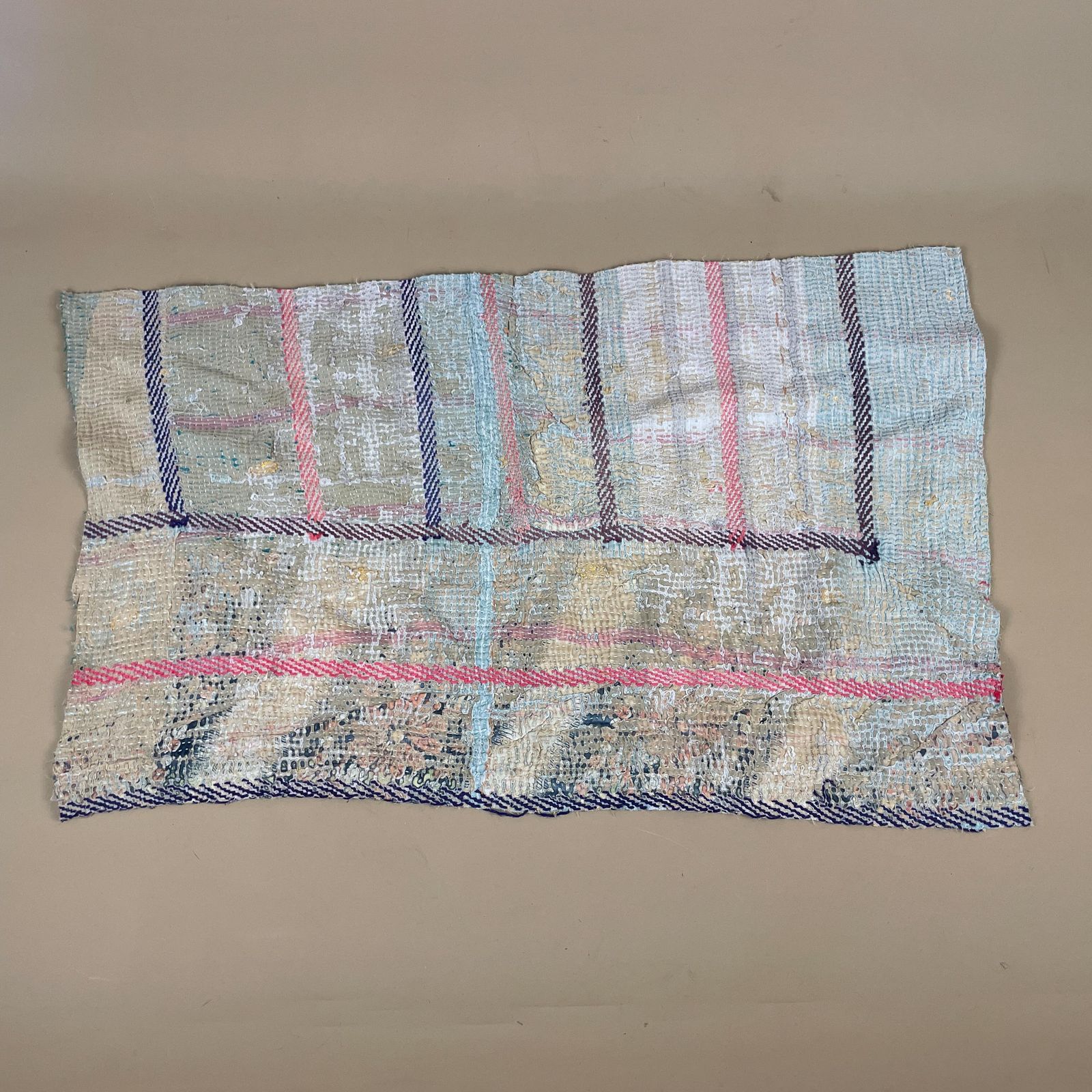 Indian Fabric Hand Embroidered Pattern Tapestry Cotton Handmade Craft Traditional Cloth India Stitched Rectangle 63x39cm Mat photo furniture