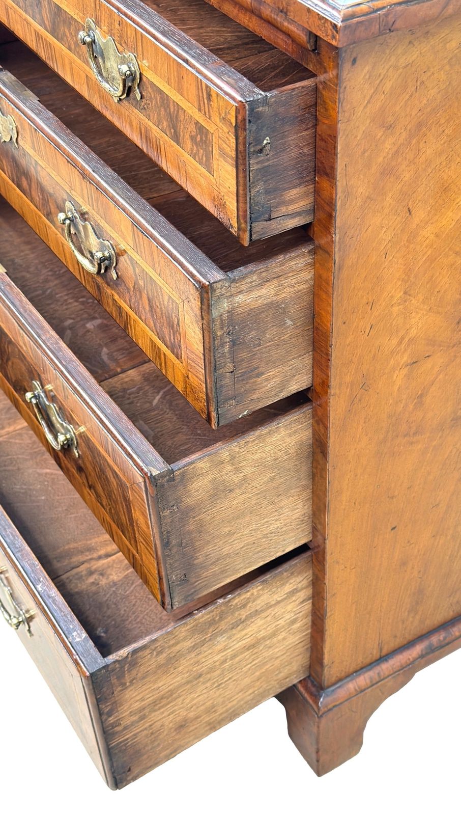 Furniture Small 18th Century Georgian Walnut Chest Of Drawers (England, Circa 1720) photo