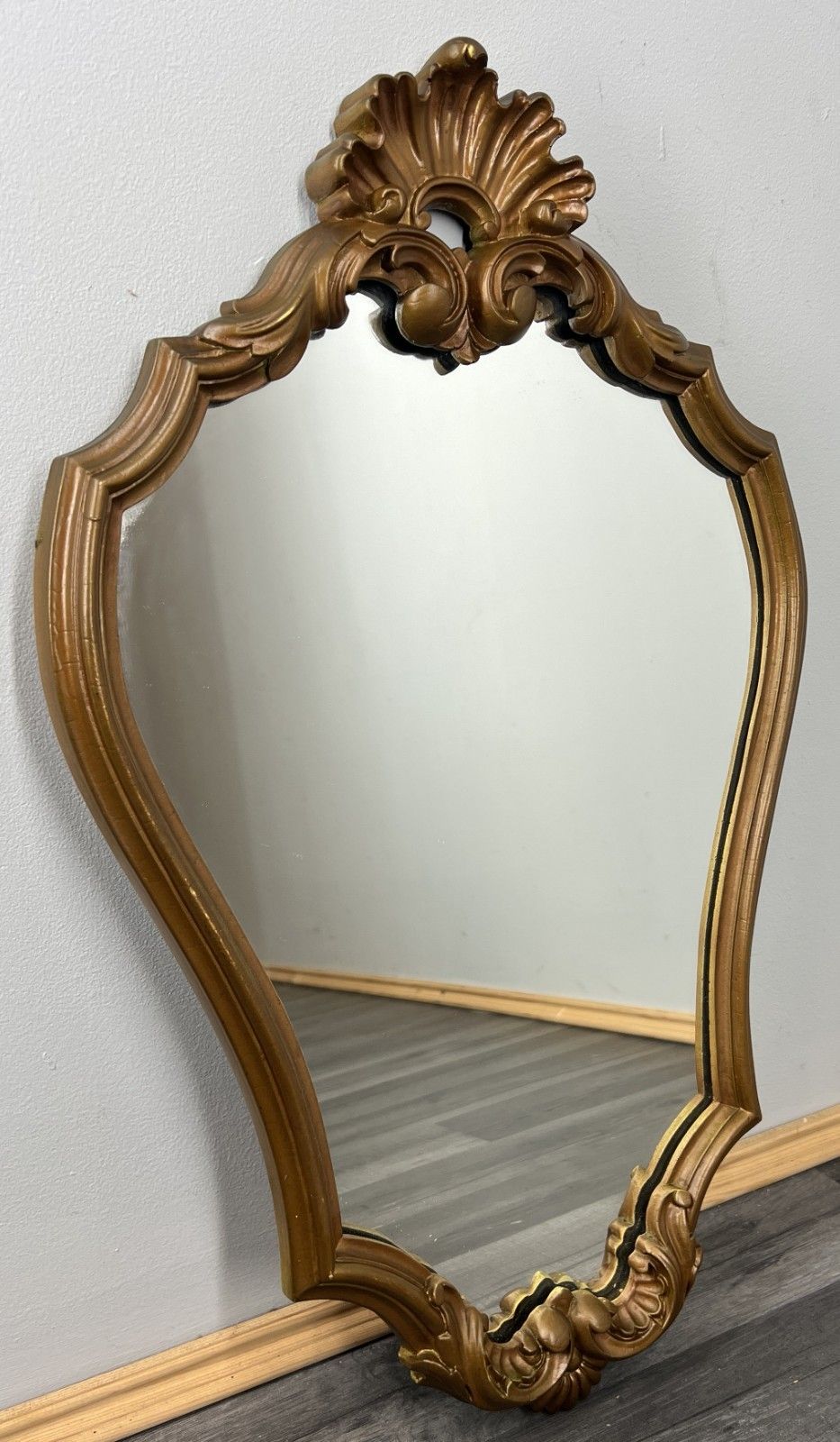 Mirror Vintage French Ornate Wall Mirror Gilt Frame Wall Decor Lot 4718 photo furniture